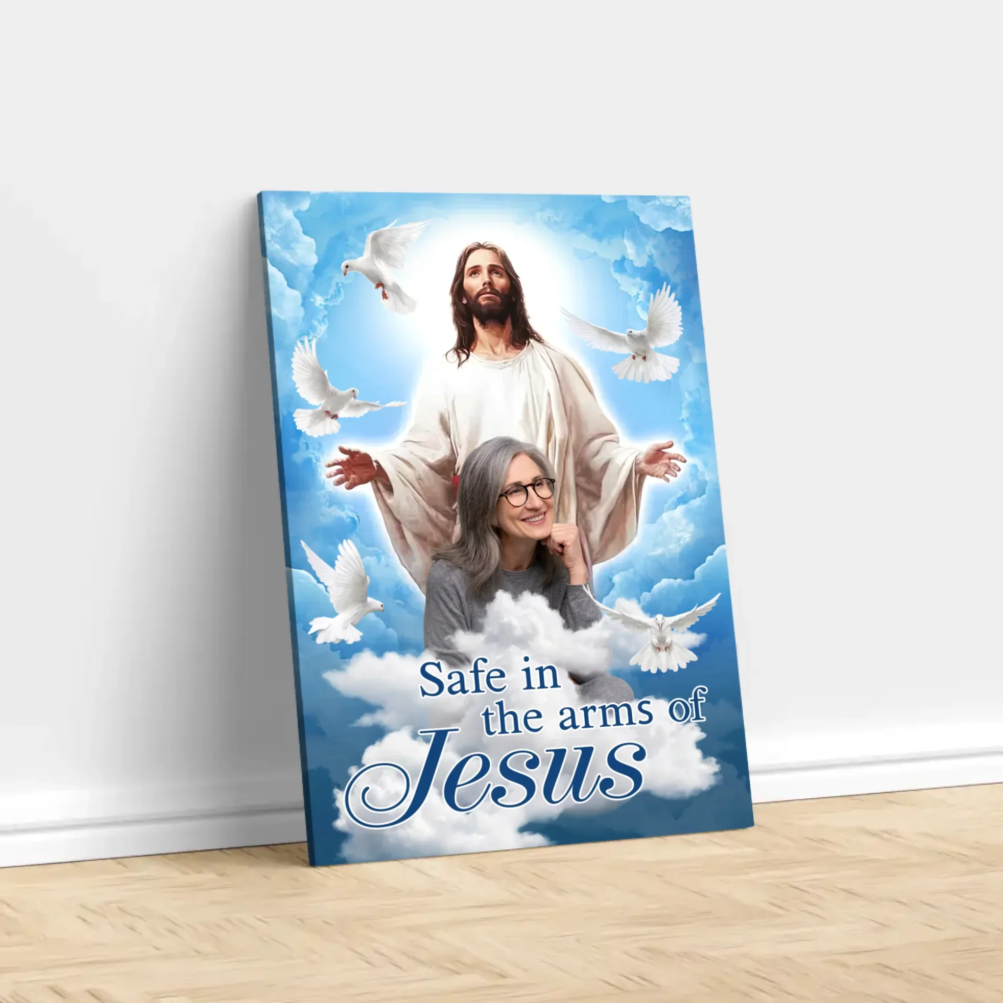 Personalized Canvas “In the arms of Jesus” - Image 2