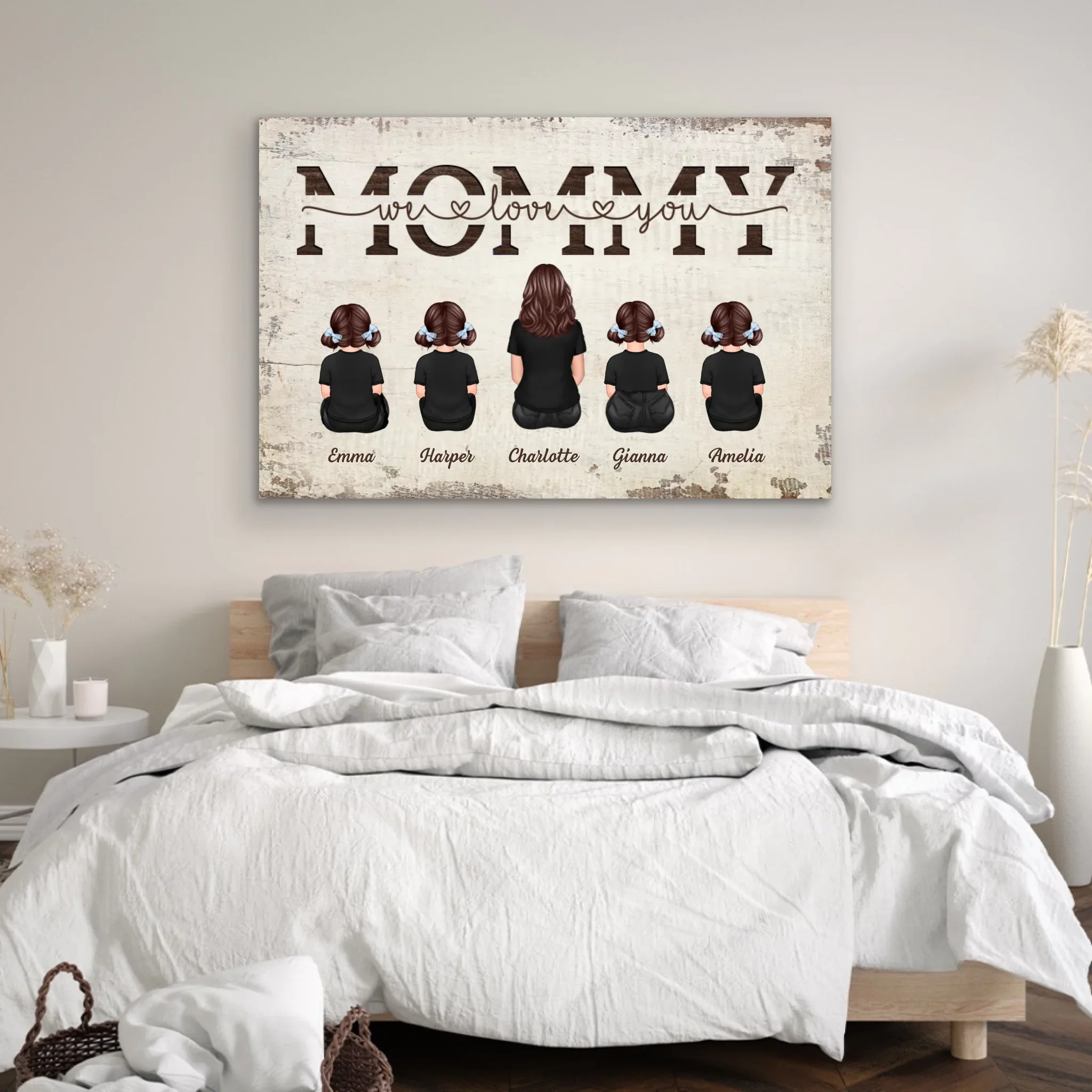 Personalized Canvas “Mommy, we love you – with family members” - Image 3