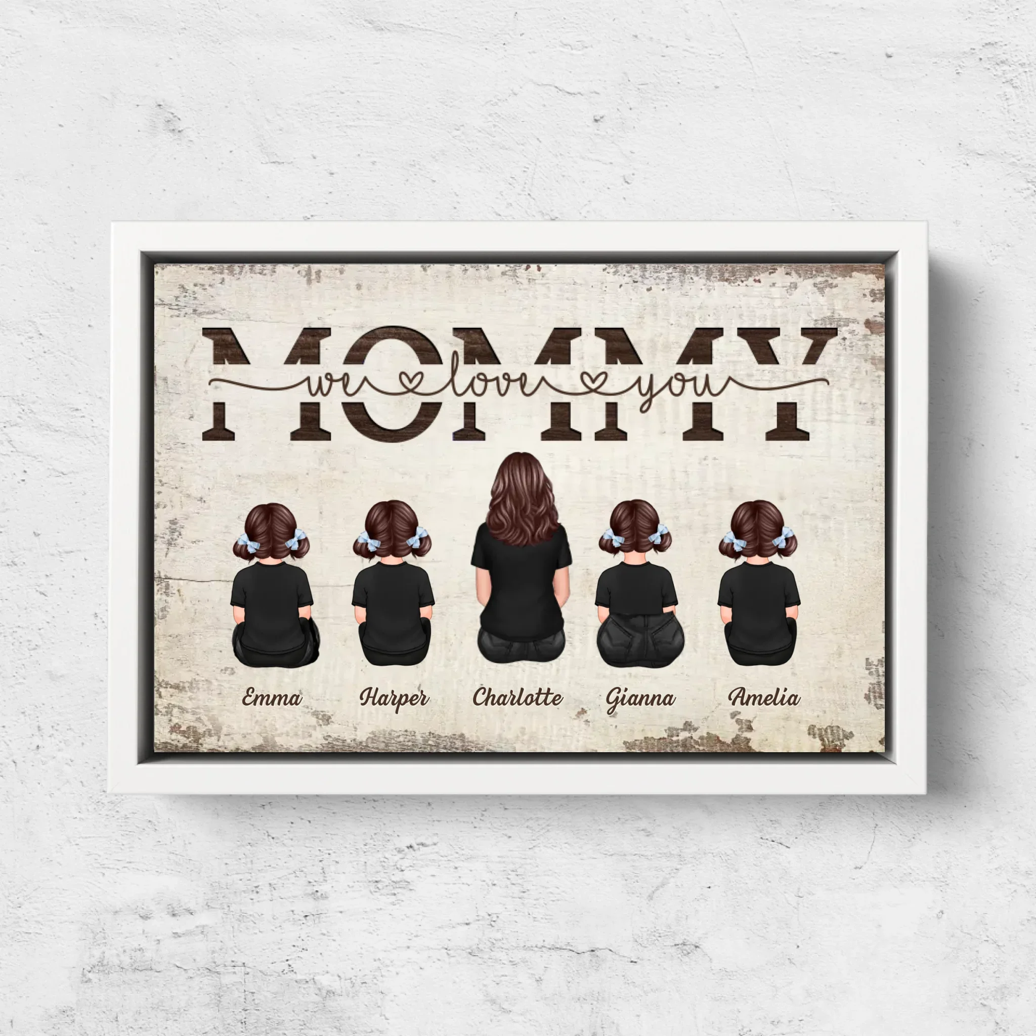 Personalized Canvas “Mommy, we love you – with family members” - Image 7