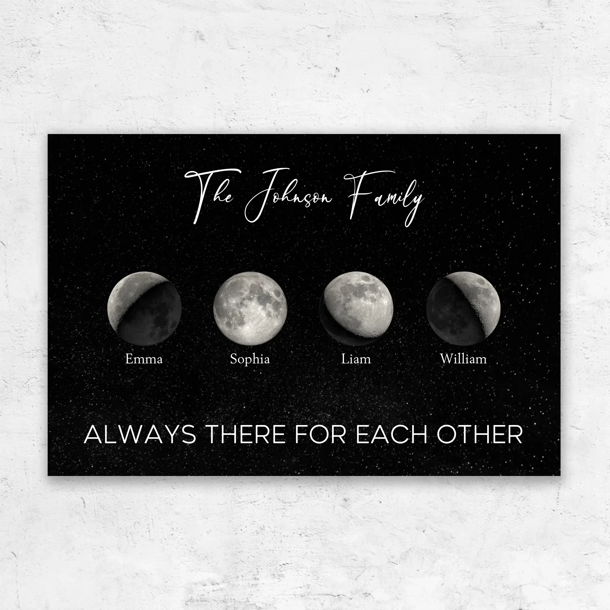 Personalized Canvas "Moon phase for families"