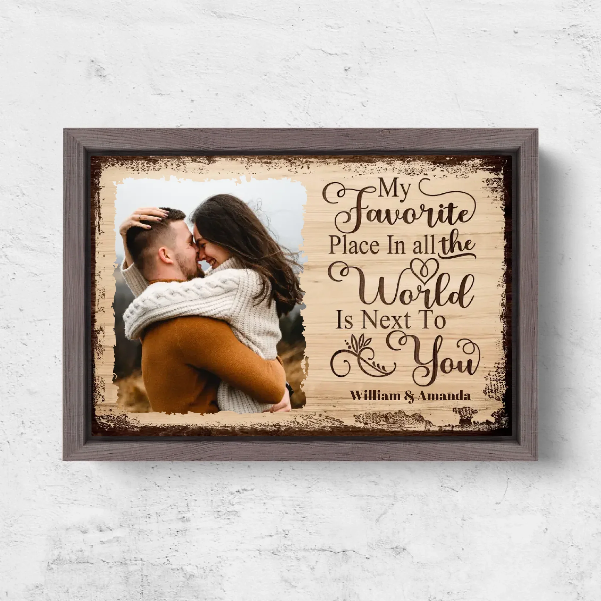 Personalized Canvas “My favorite place is next to you with picture” - Image 6