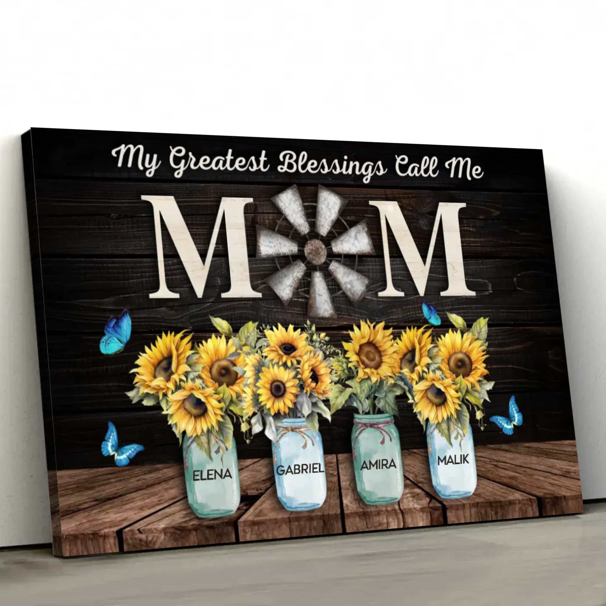 Personalized Canvas "My greatest blessings call me mom" - Image 2