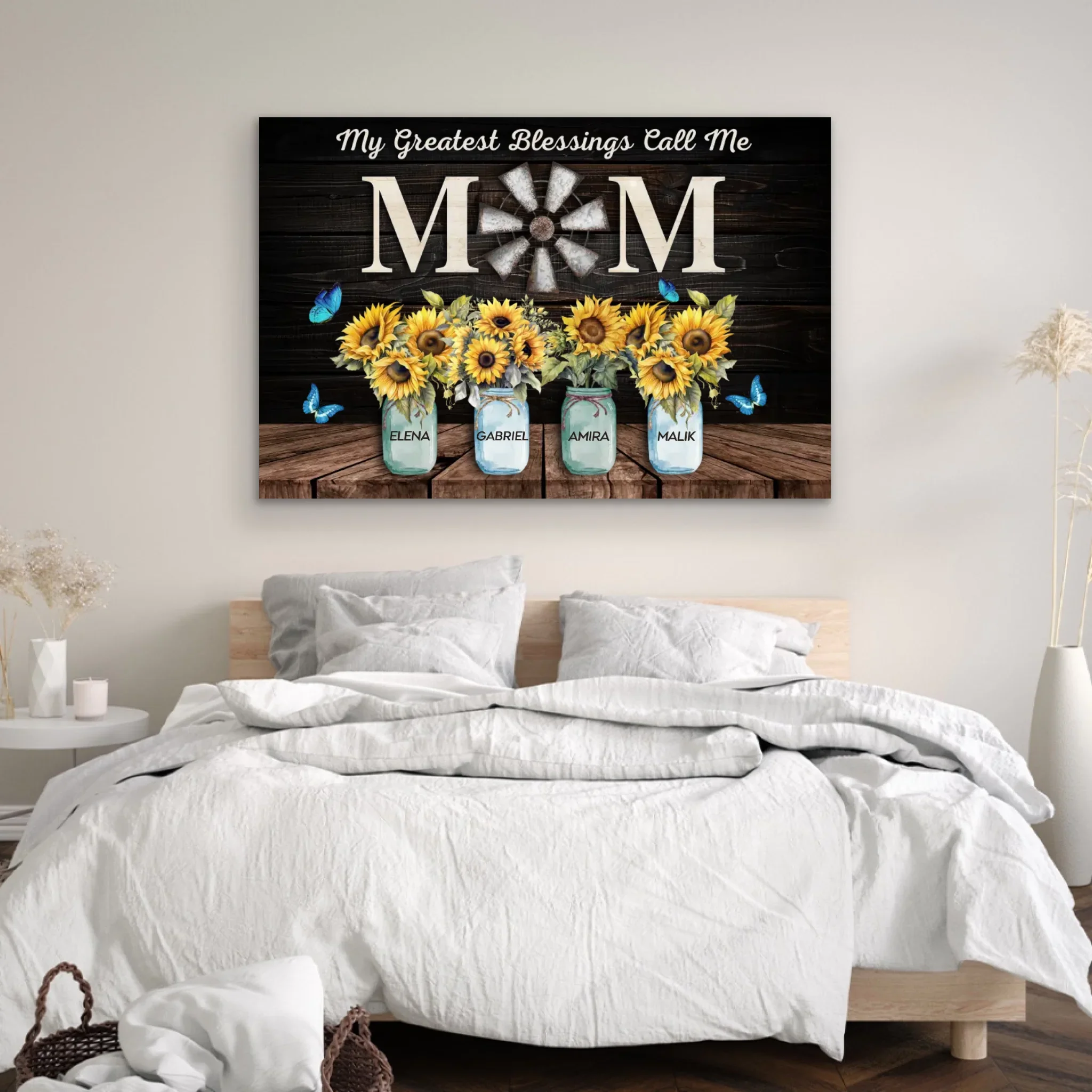 Personalized Canvas "My greatest blessings call me mom" - Image 3