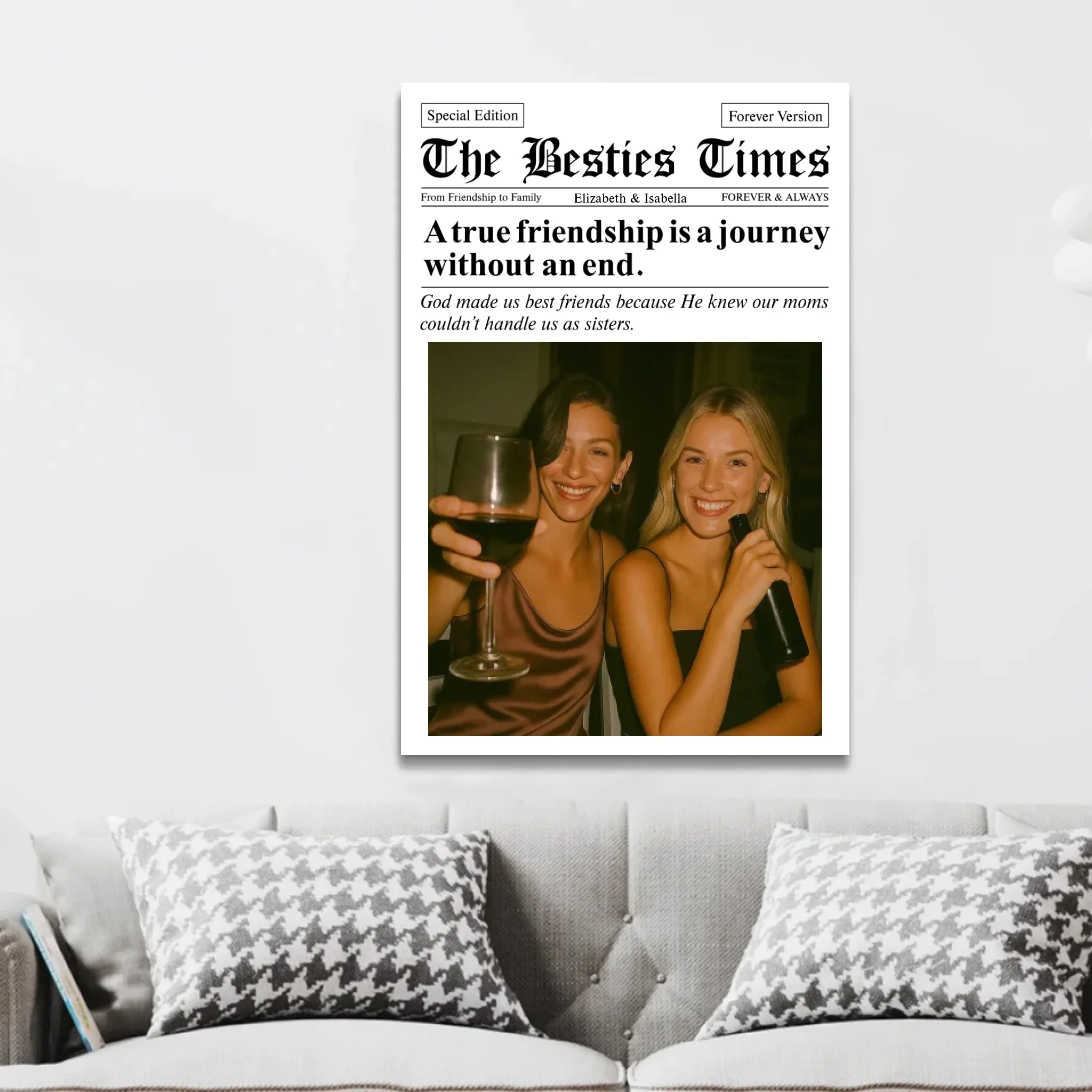 Personalized Canvas – Newspaper The BFF Times - Image 3