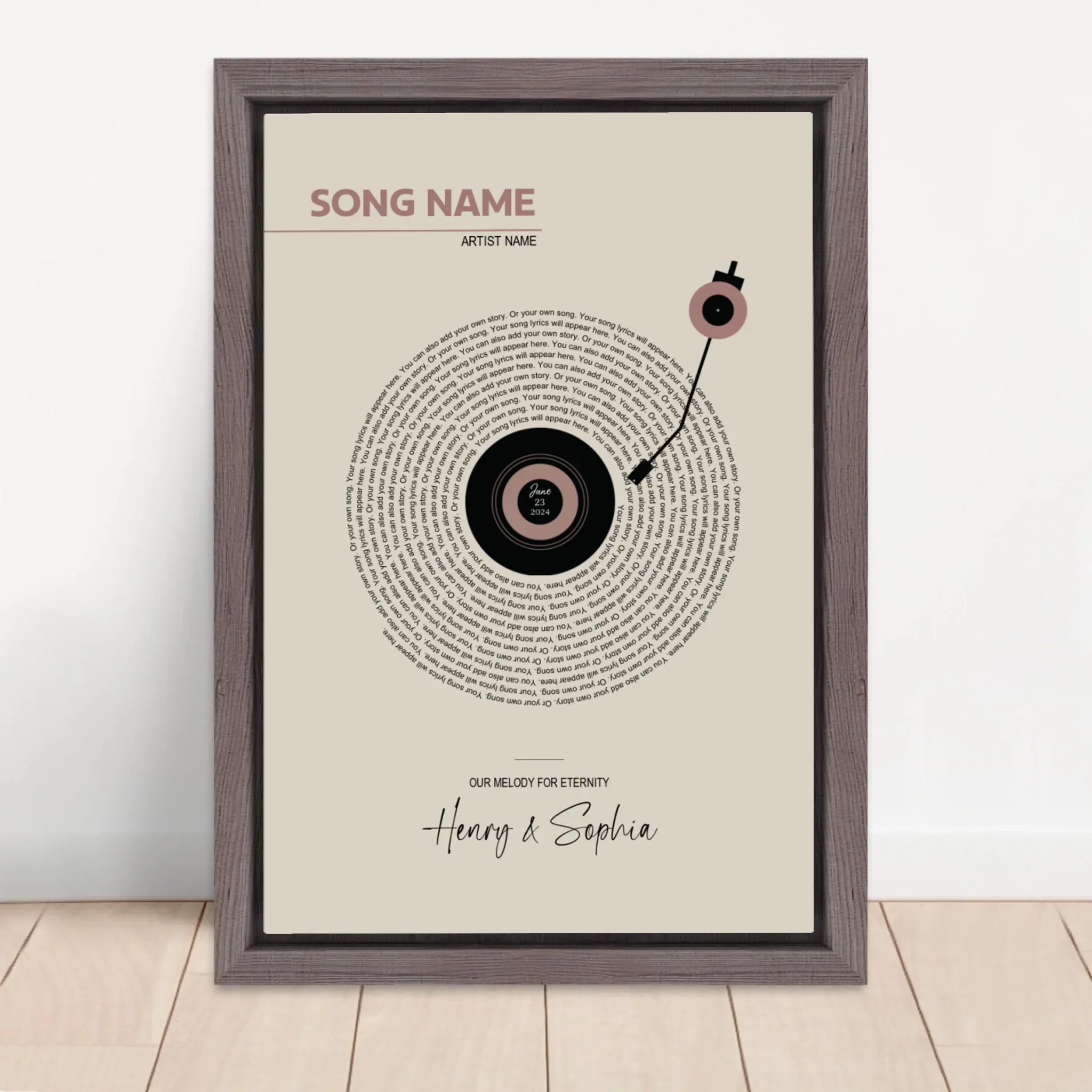 Personalized Canvas – Retro Vinyl Song Lyrics - Image 5