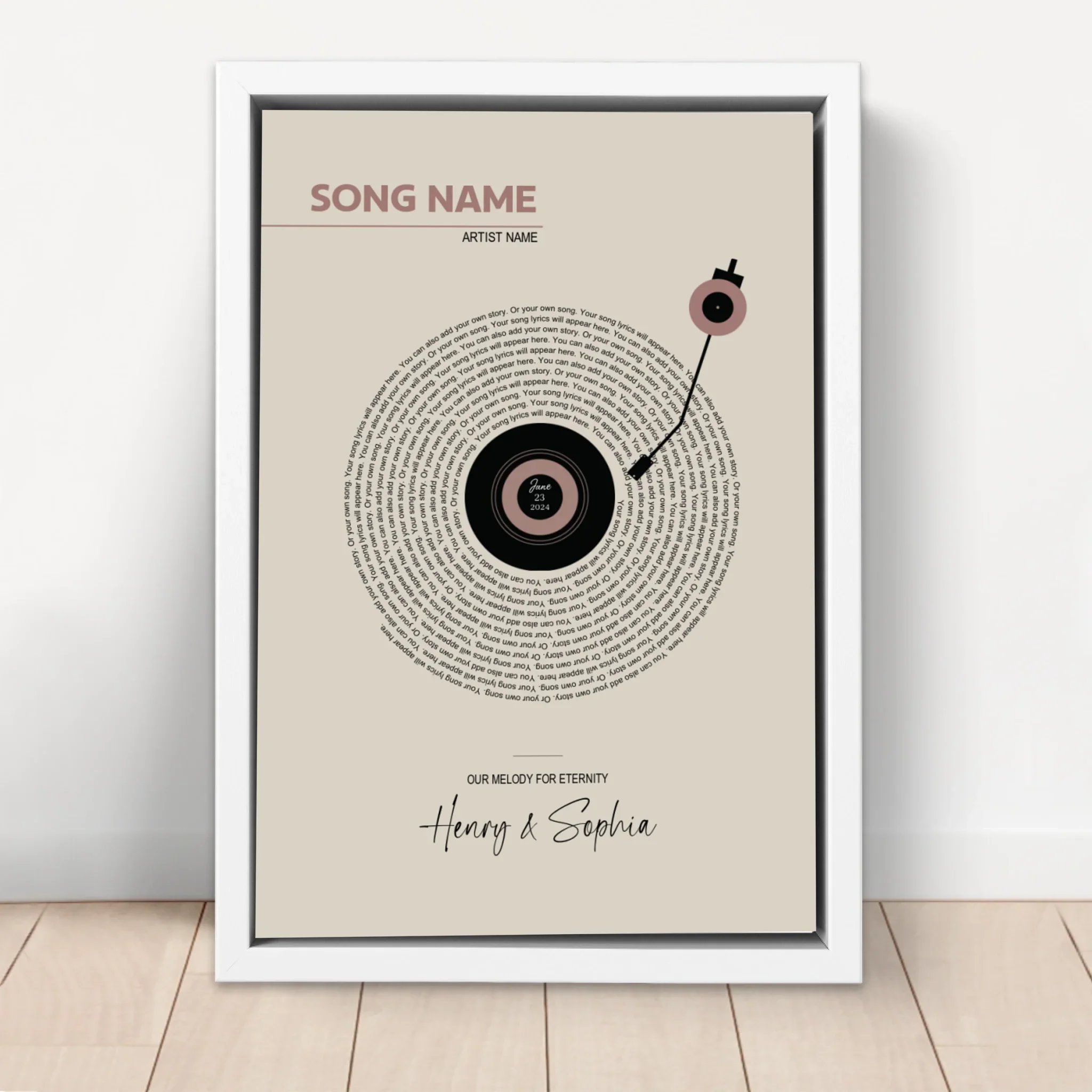 Personalized Canvas – Retro Vinyl Song Lyrics - Image 6