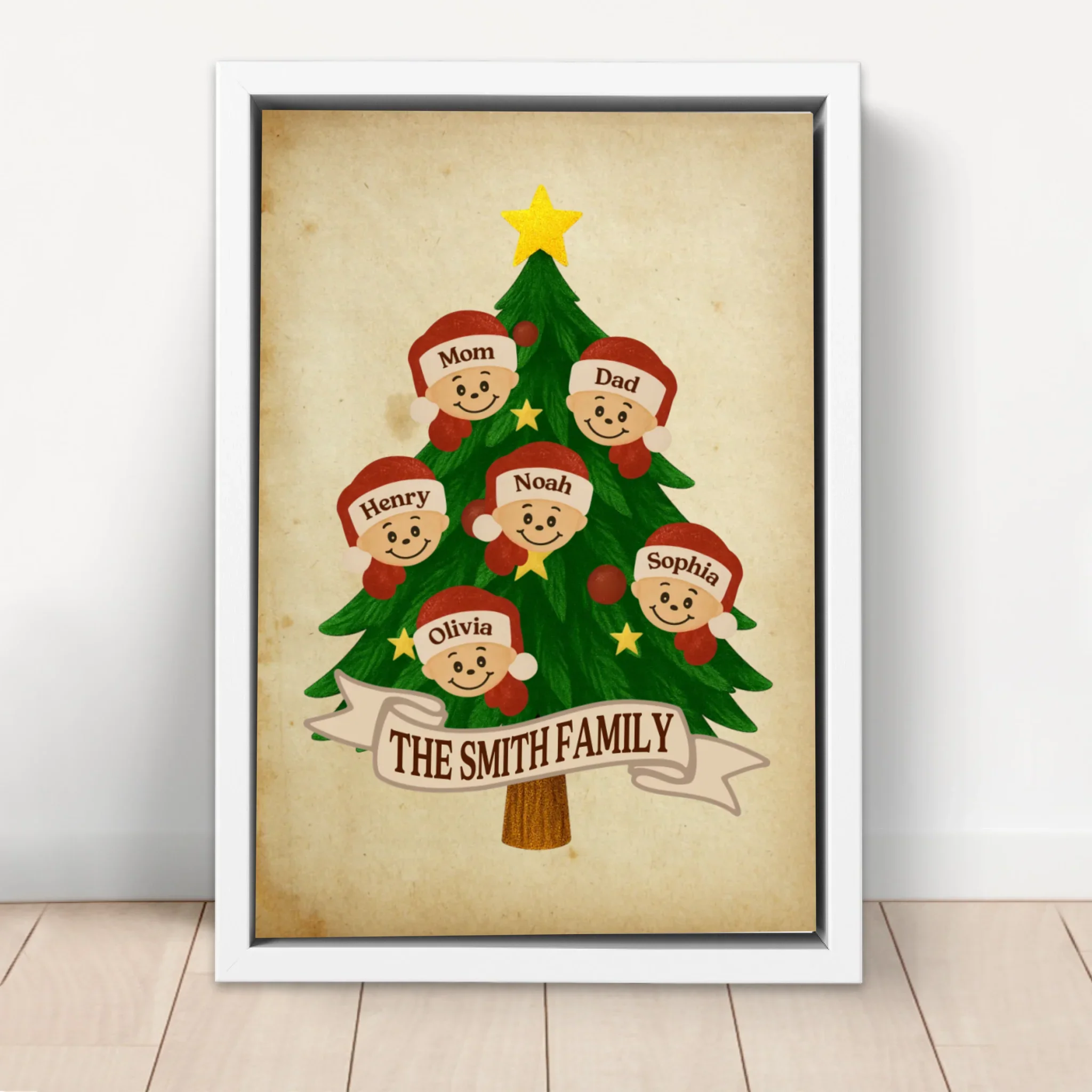 Personalized Canvas – Santa Family Name Tree - Image 6