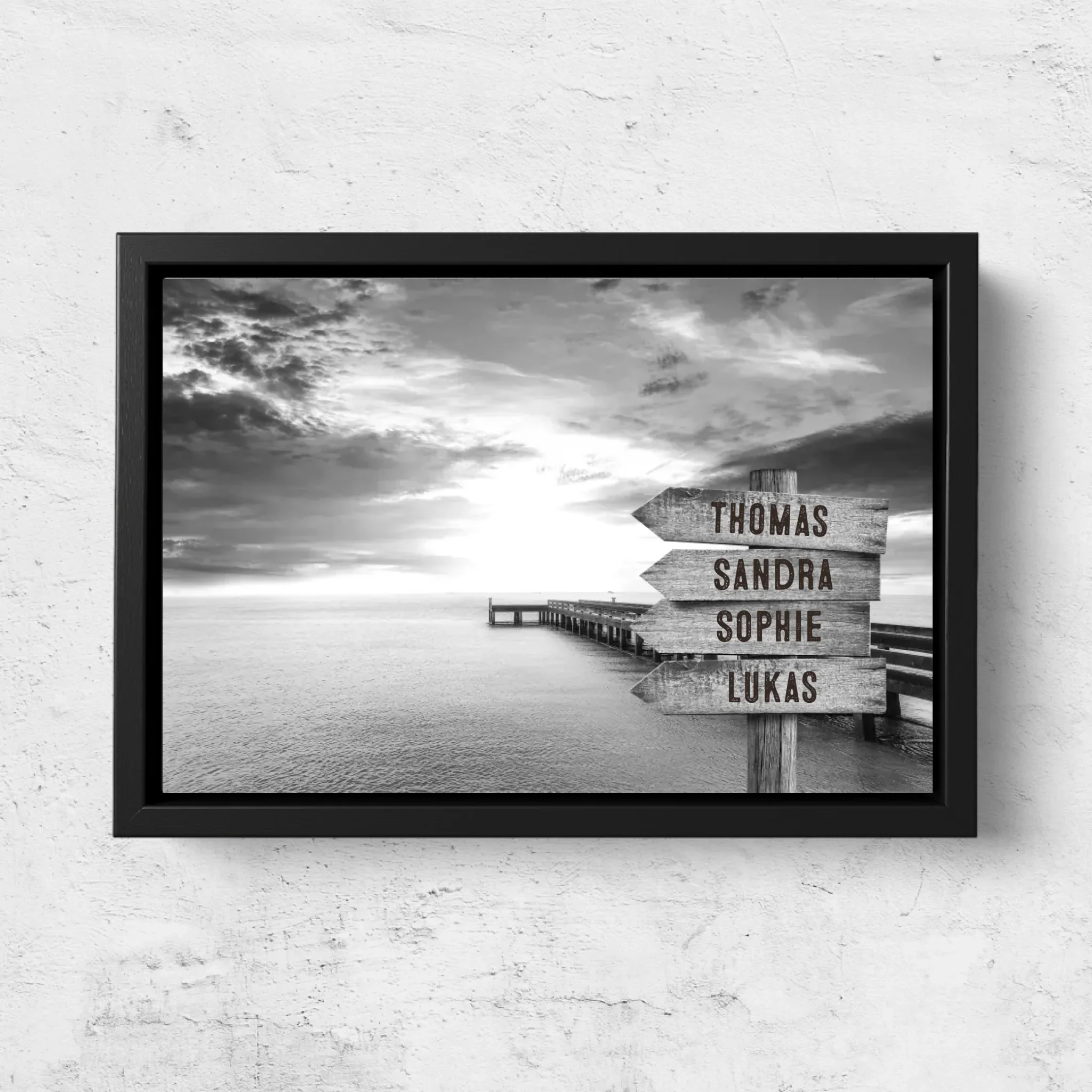 Personalized canvas “Signpost on the jetty by the sea” - Image 5
