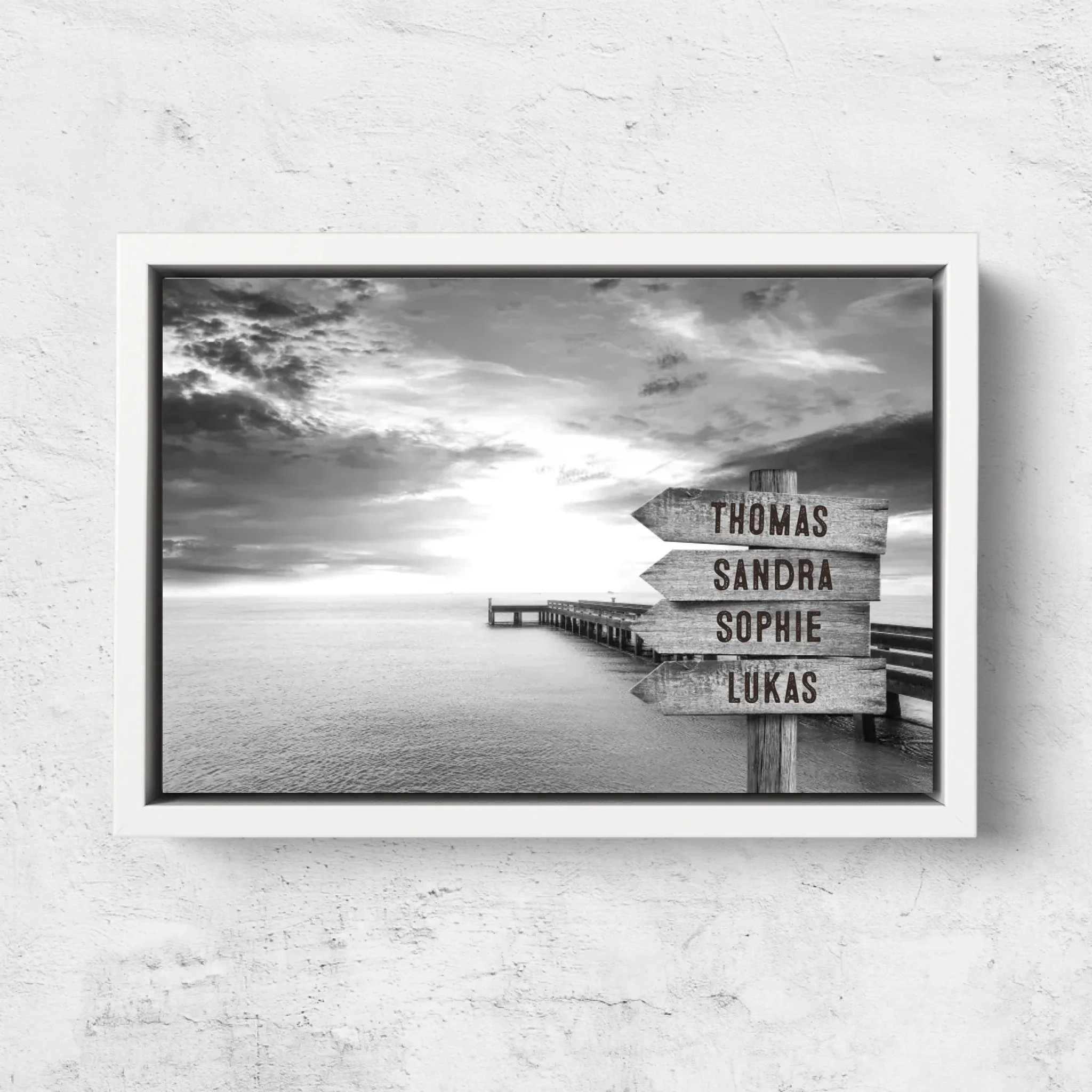 Personalized canvas “Signpost on the jetty by the sea” - Image 7
