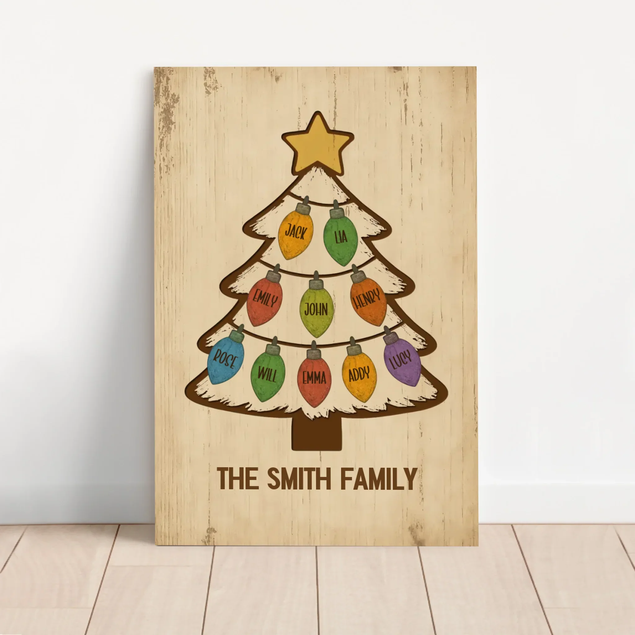 Personalized Canvas – Sparkle Name Christmas Tree