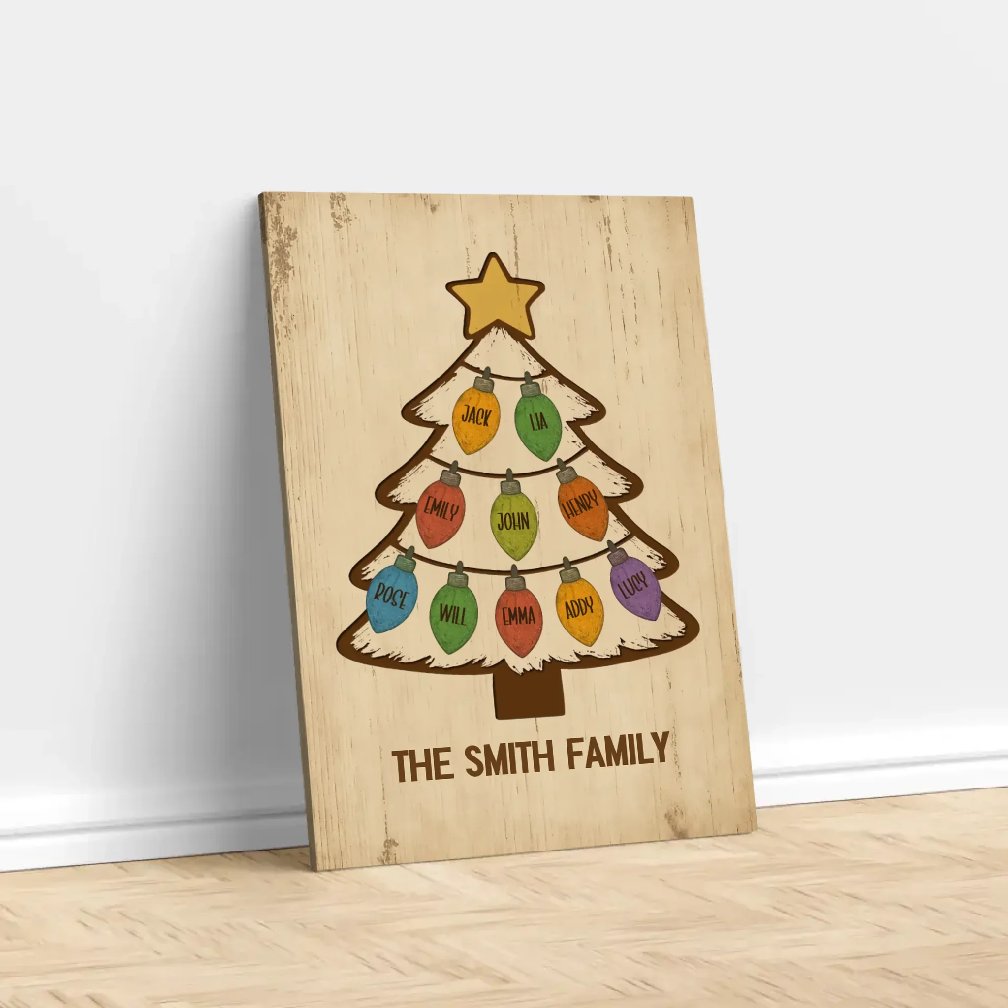 Personalized Canvas – Sparkle Name Christmas Tree - Image 2