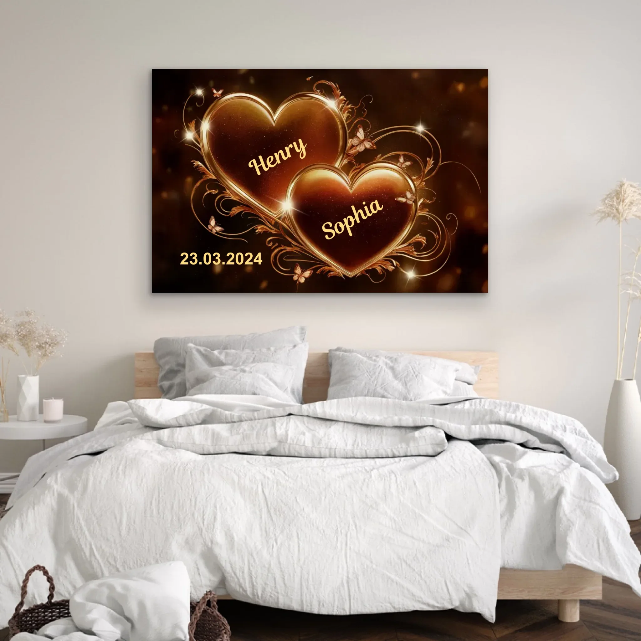 Personalized canvas “Sparkling hearts” - Image 3