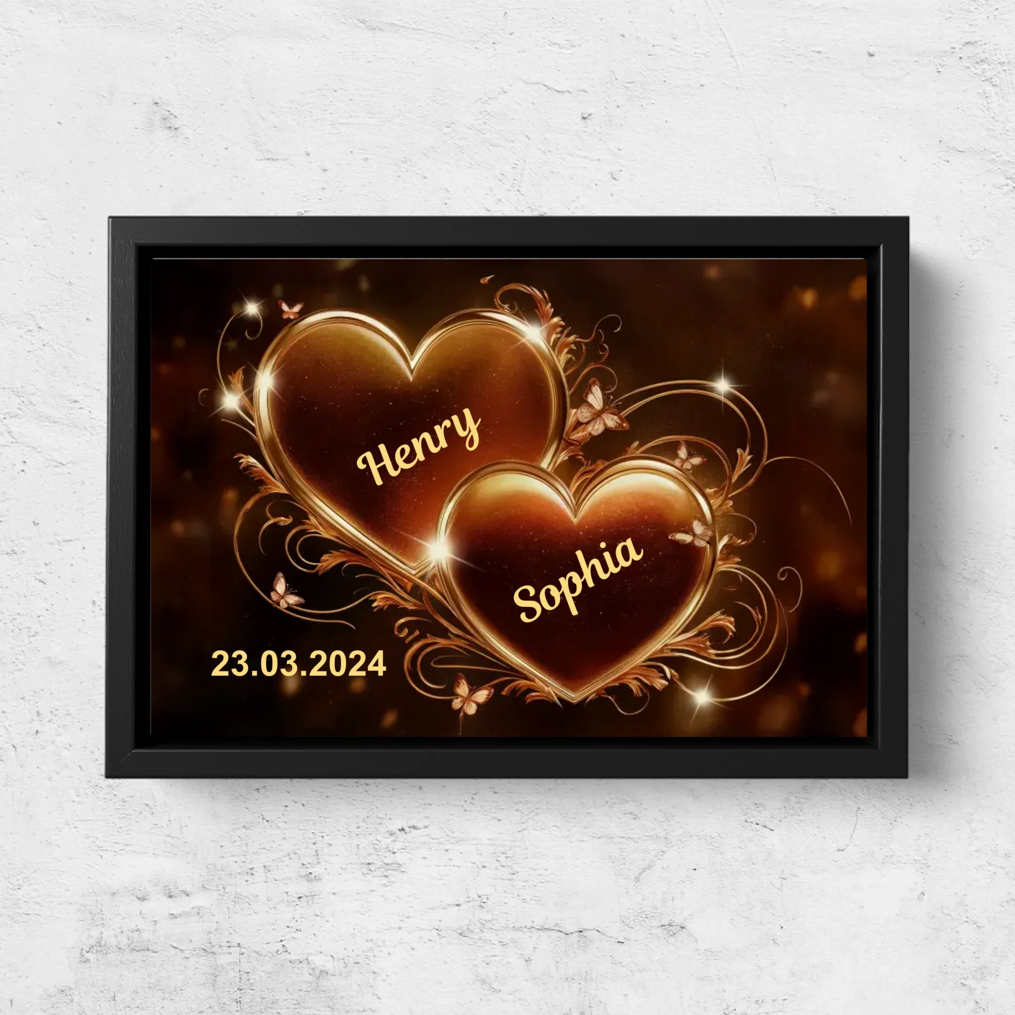 Personalized canvas “Sparkling hearts” - Image 5