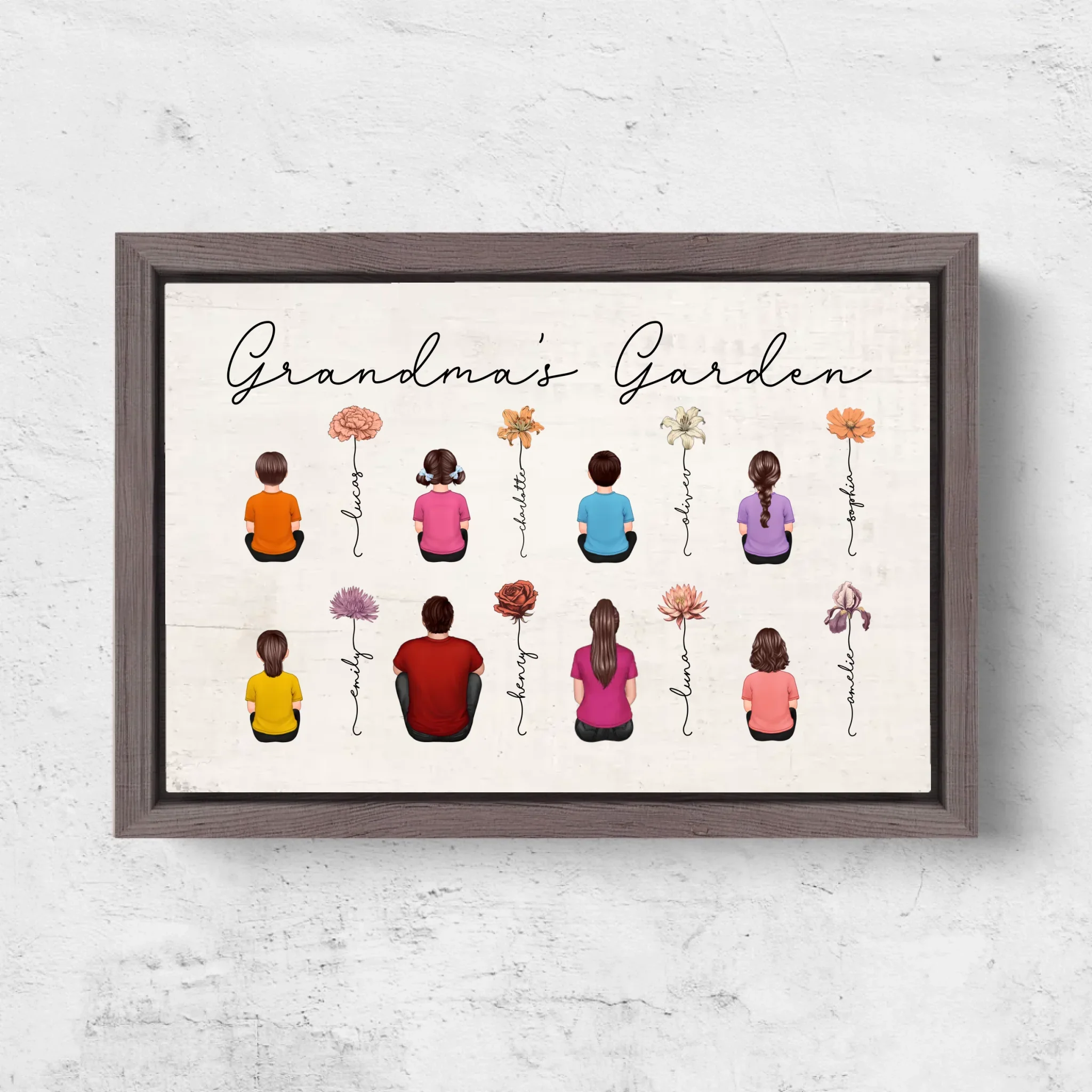 Personalized Canvas – Vintage Birth Month Flowers Garden - Image 6
