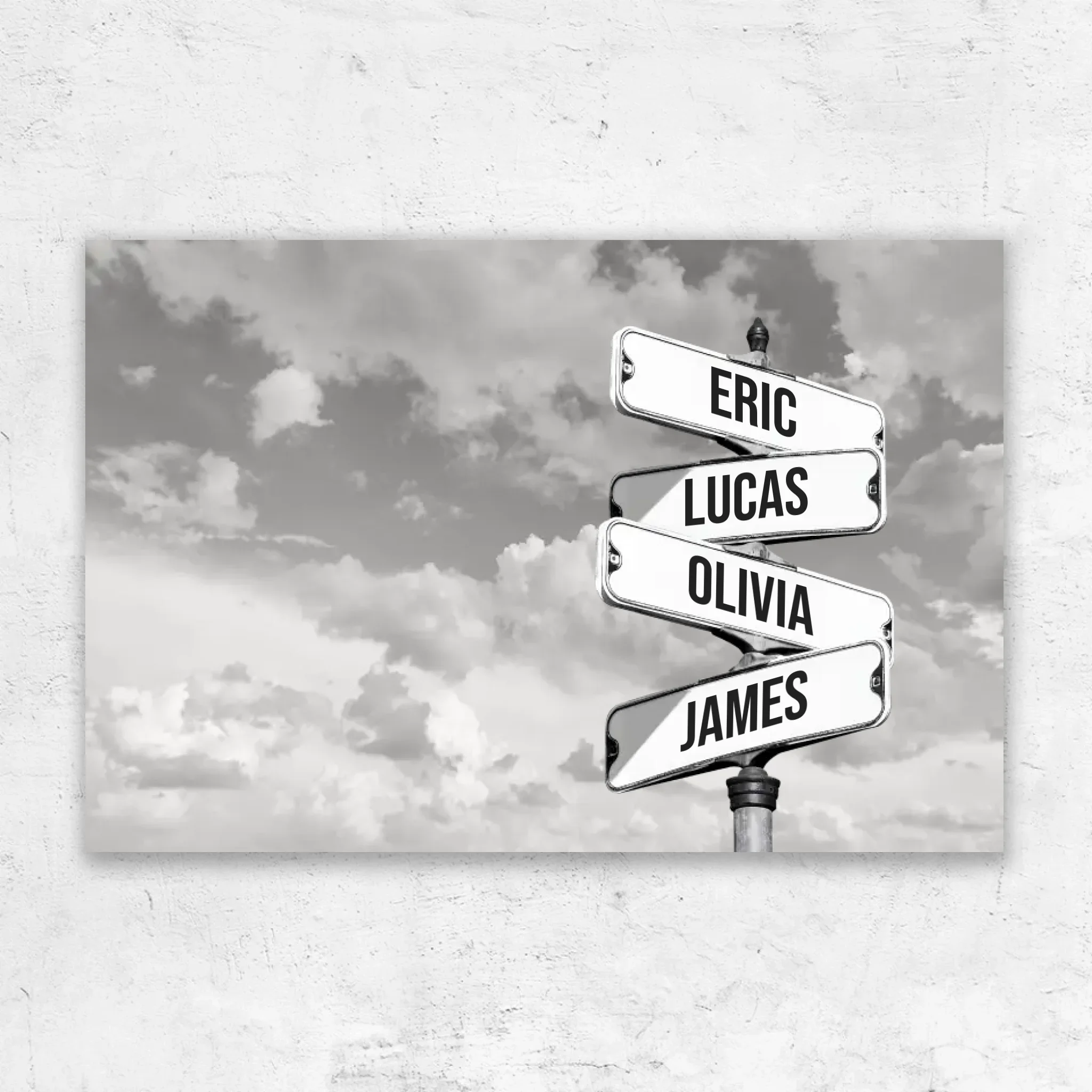 Personalized Canvas “Vintage street sign for families - Horizontal”