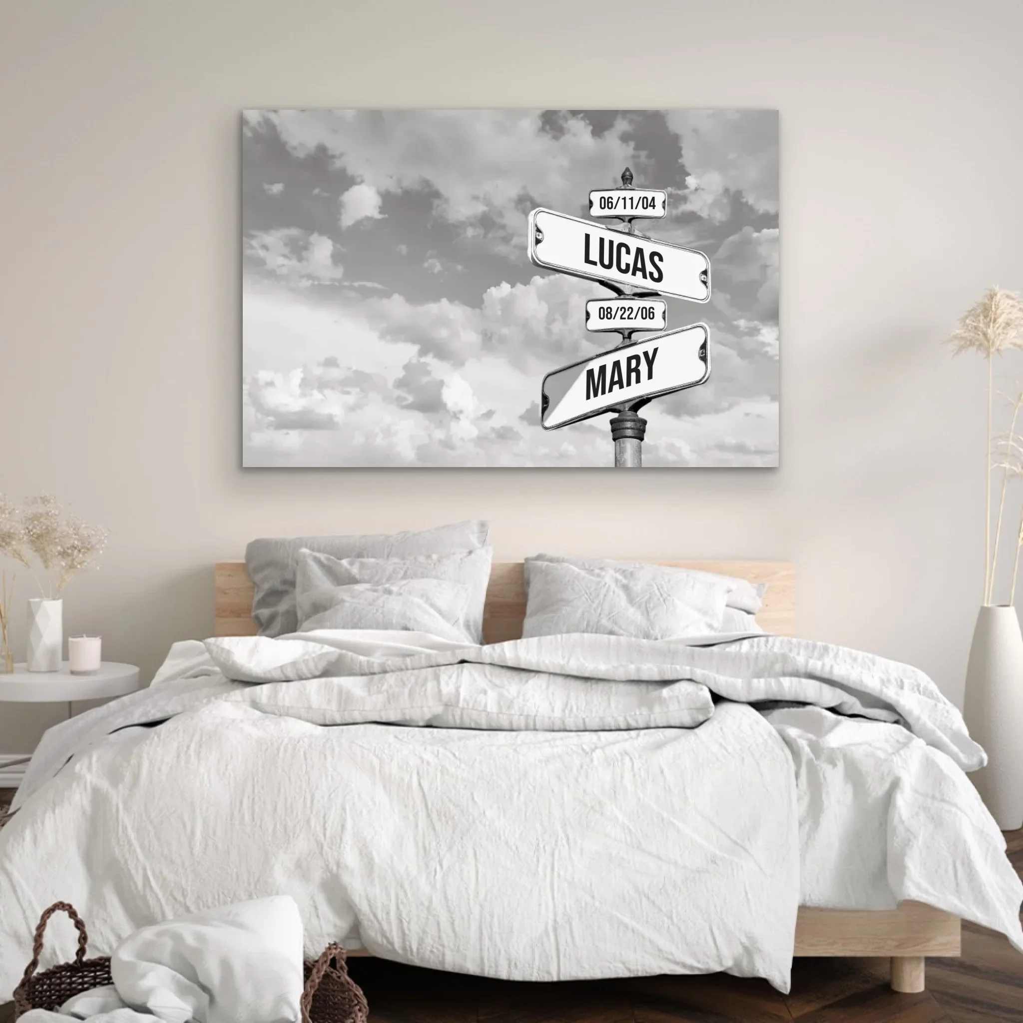 Personalized Canvas “Vintage street sign with children's date of birth - Horizontal” - Image 3