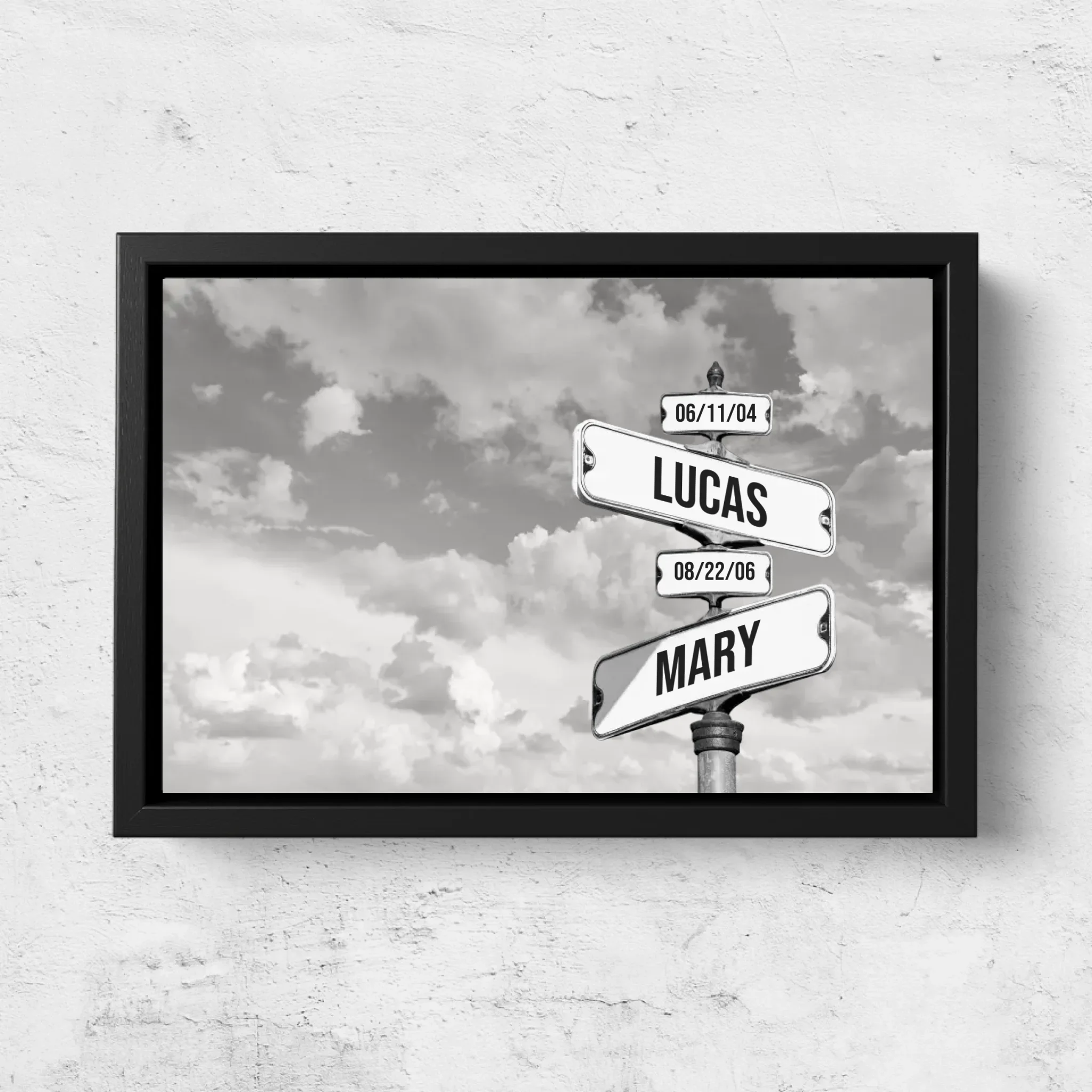 Personalized Canvas “Vintage street sign with children's date of birth - Horizontal” - Image 5