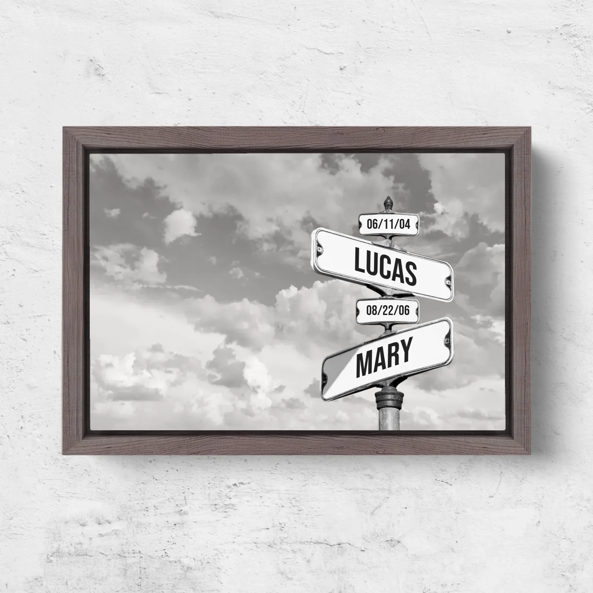 Personalized Canvas “Vintage street sign with children's date of birth - Horizontal” - Image 6
