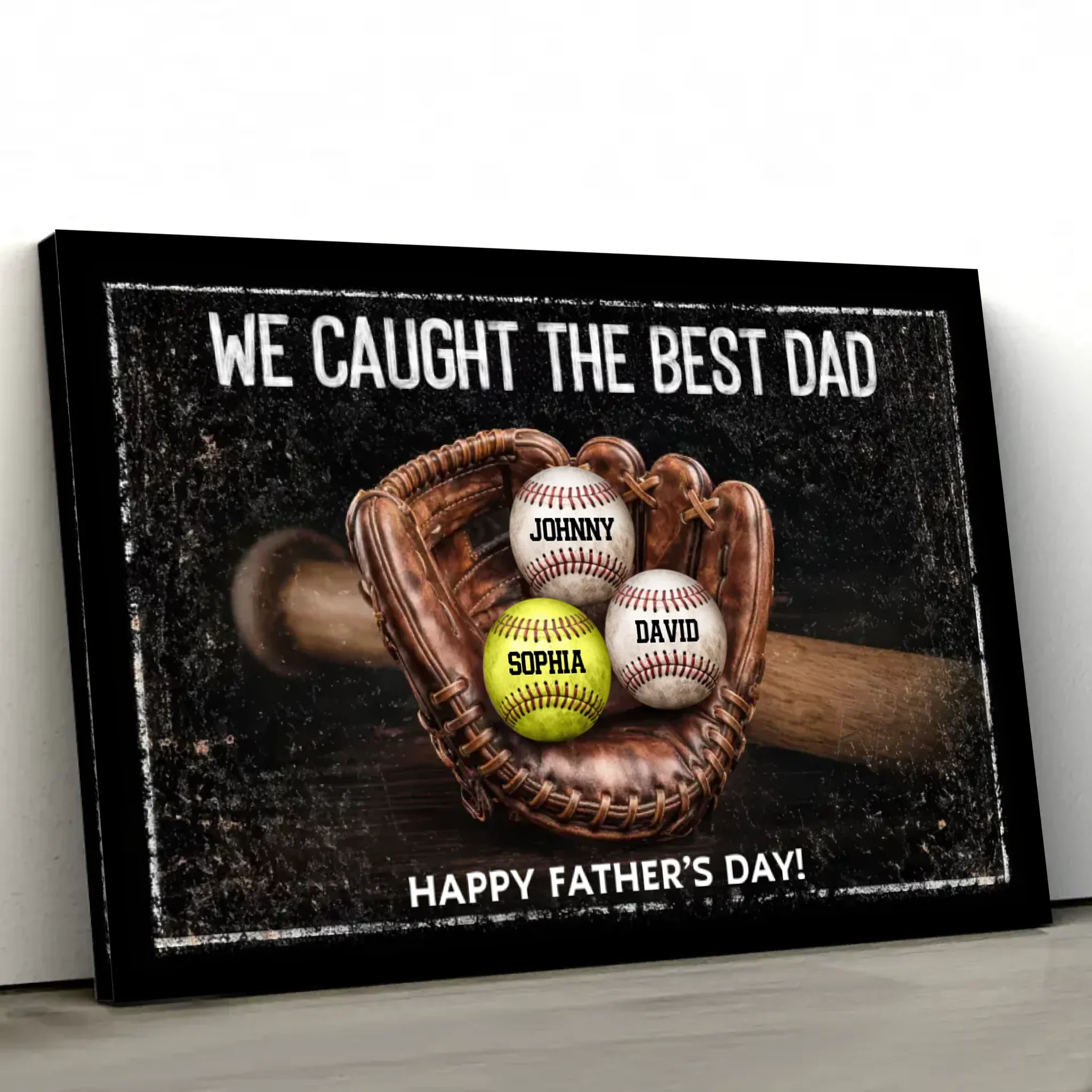 Personalized Canvas – We Caught the Best Dad Sports Ball - Image 2