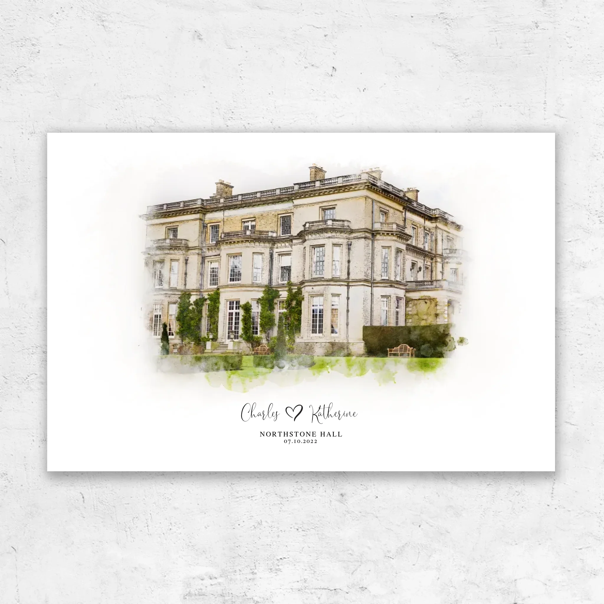 Personalized Canvas – Wedding Venue Sketch