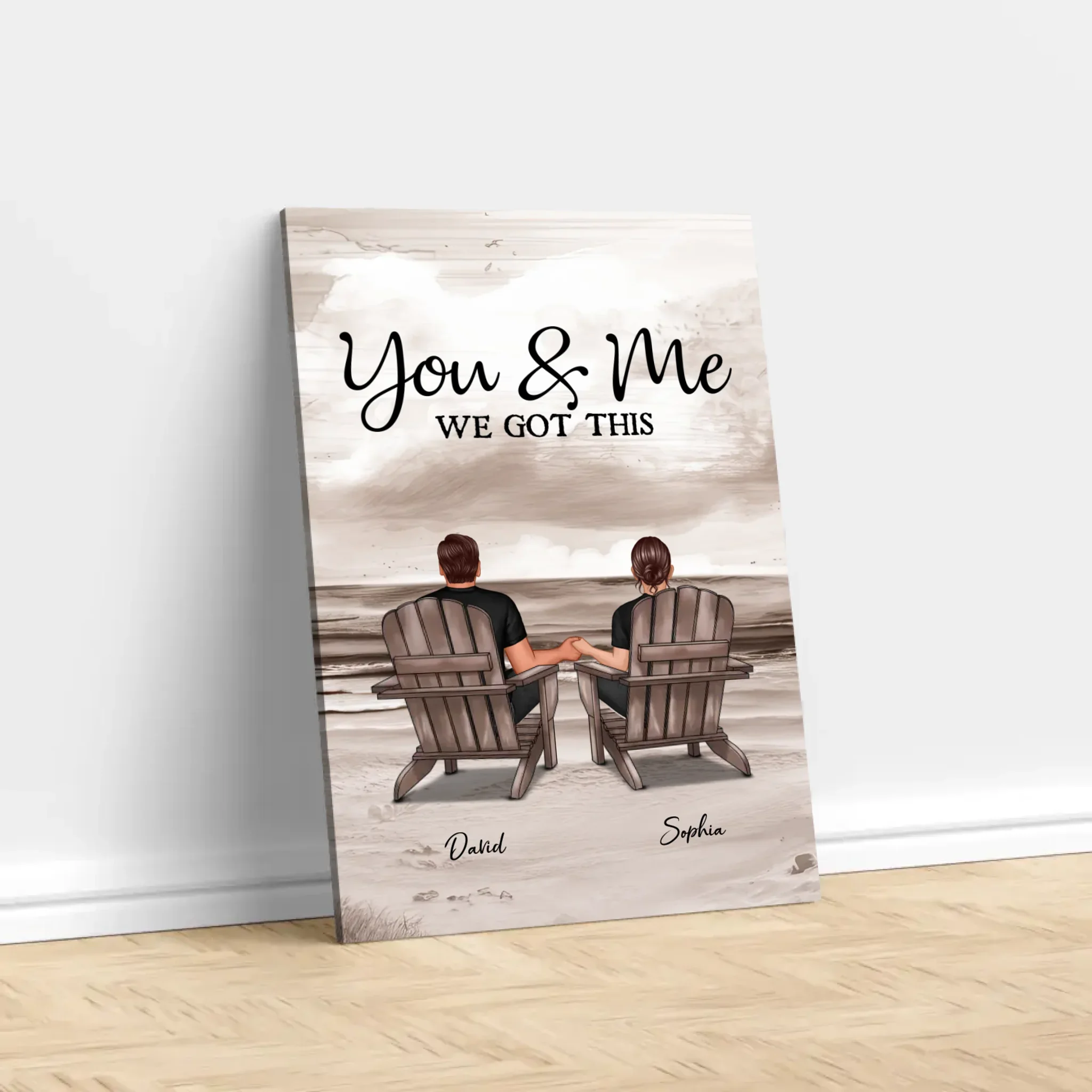Personalized Canvas – You and me, we got this - vertical - Image 2