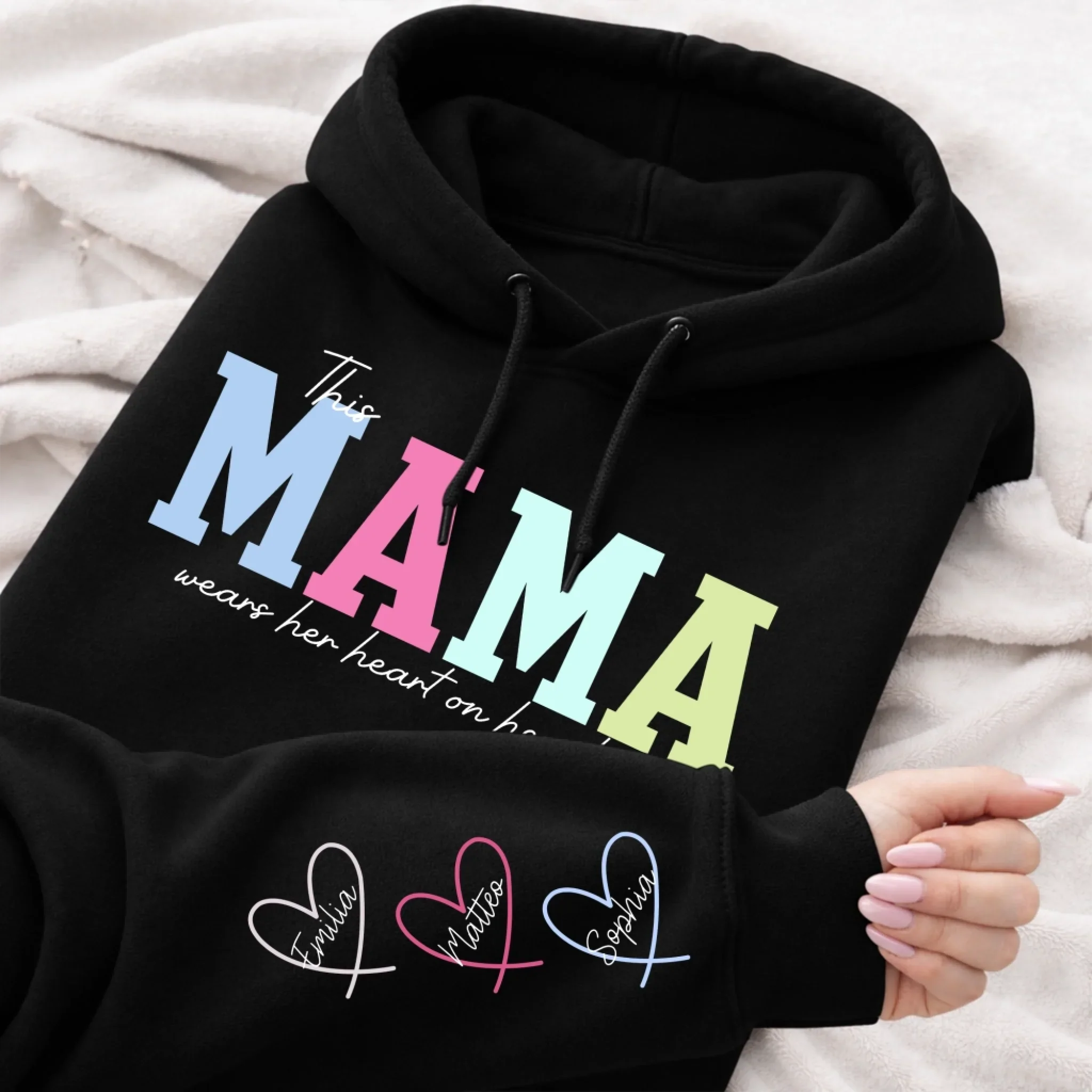 Personalized Hoodie – Wears Her Loved Ones On Her Sleeve - Image 4