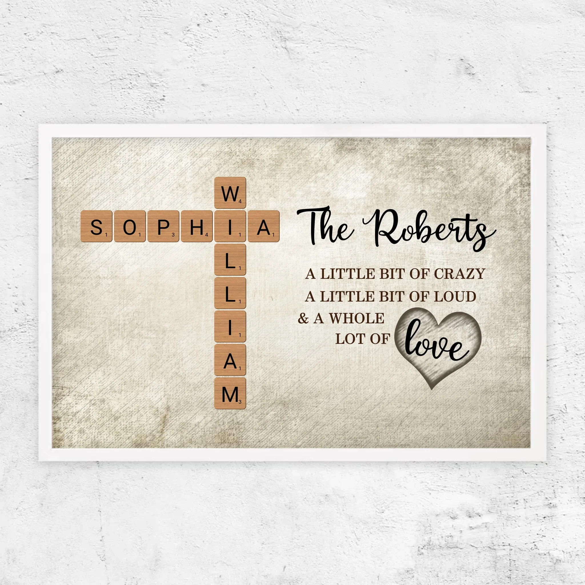Personalized Poster "A little bit of crazy, a little bit of loud and a hole lot of love - Crossword Art" - Image 10