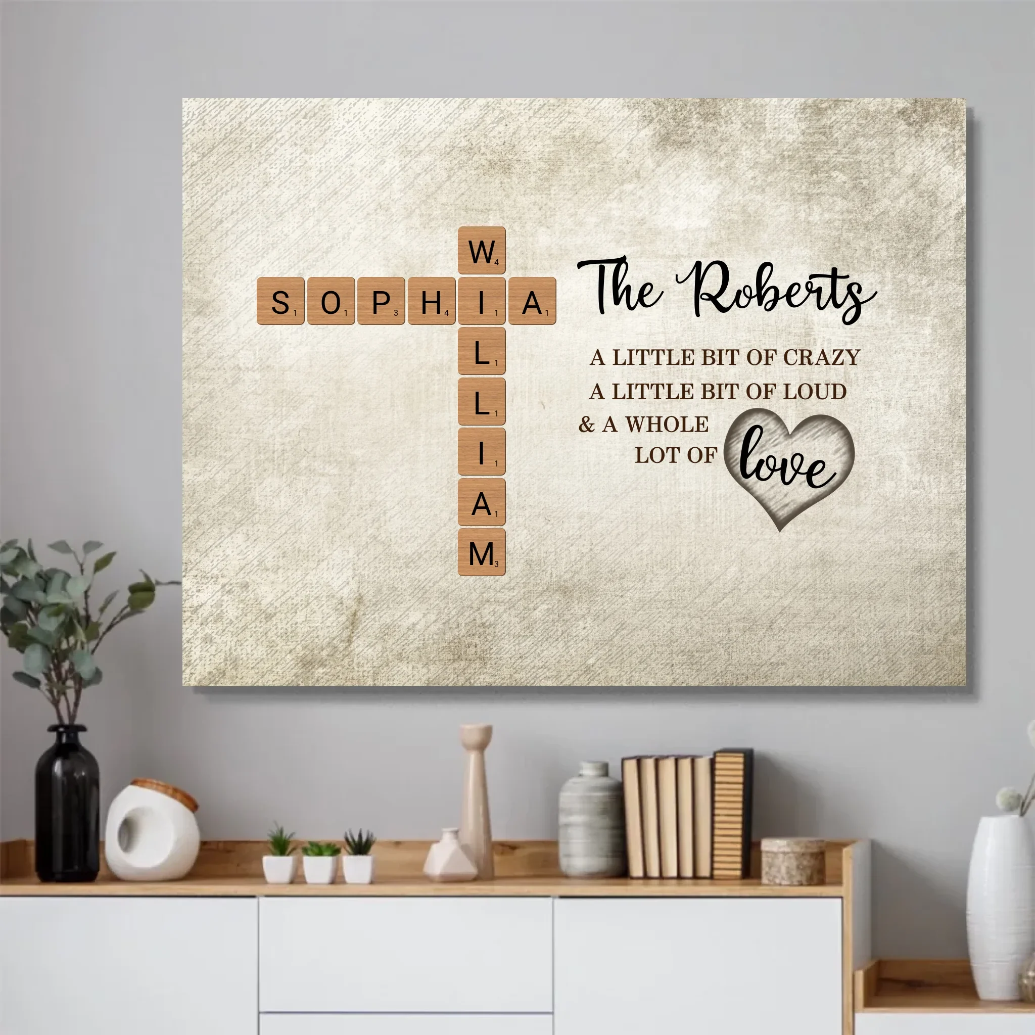 Personalized Poster "A little bit of crazy, a little bit of loud and a hole lot of love - Crossword Art" - Image 4