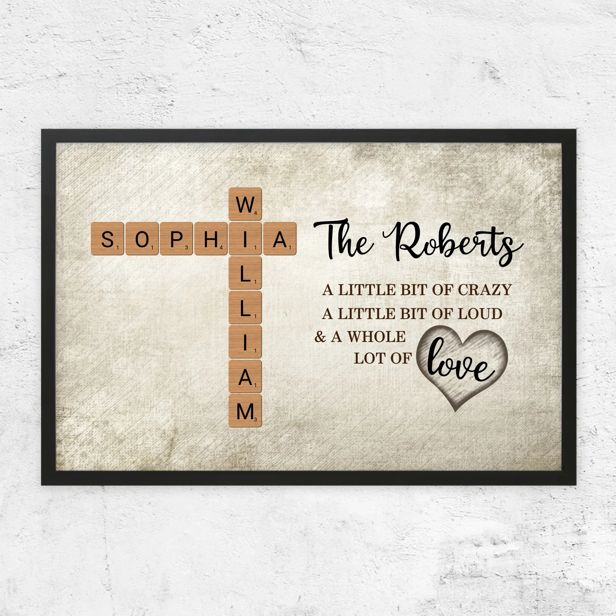Personalized Poster "A little bit of crazy, a little bit of loud and a hole lot of love - Crossword Art" - Image 5