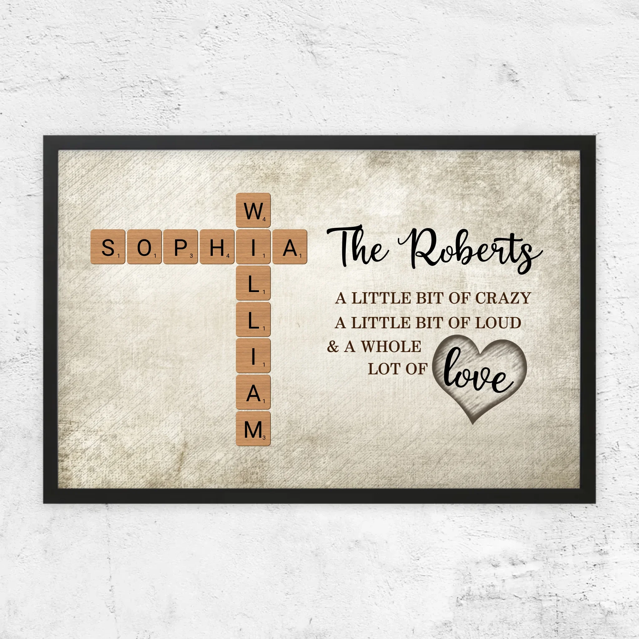Personalized Poster "A little bit of crazy, a little bit of loud and a hole lot of love - Crossword Art" - Image 6