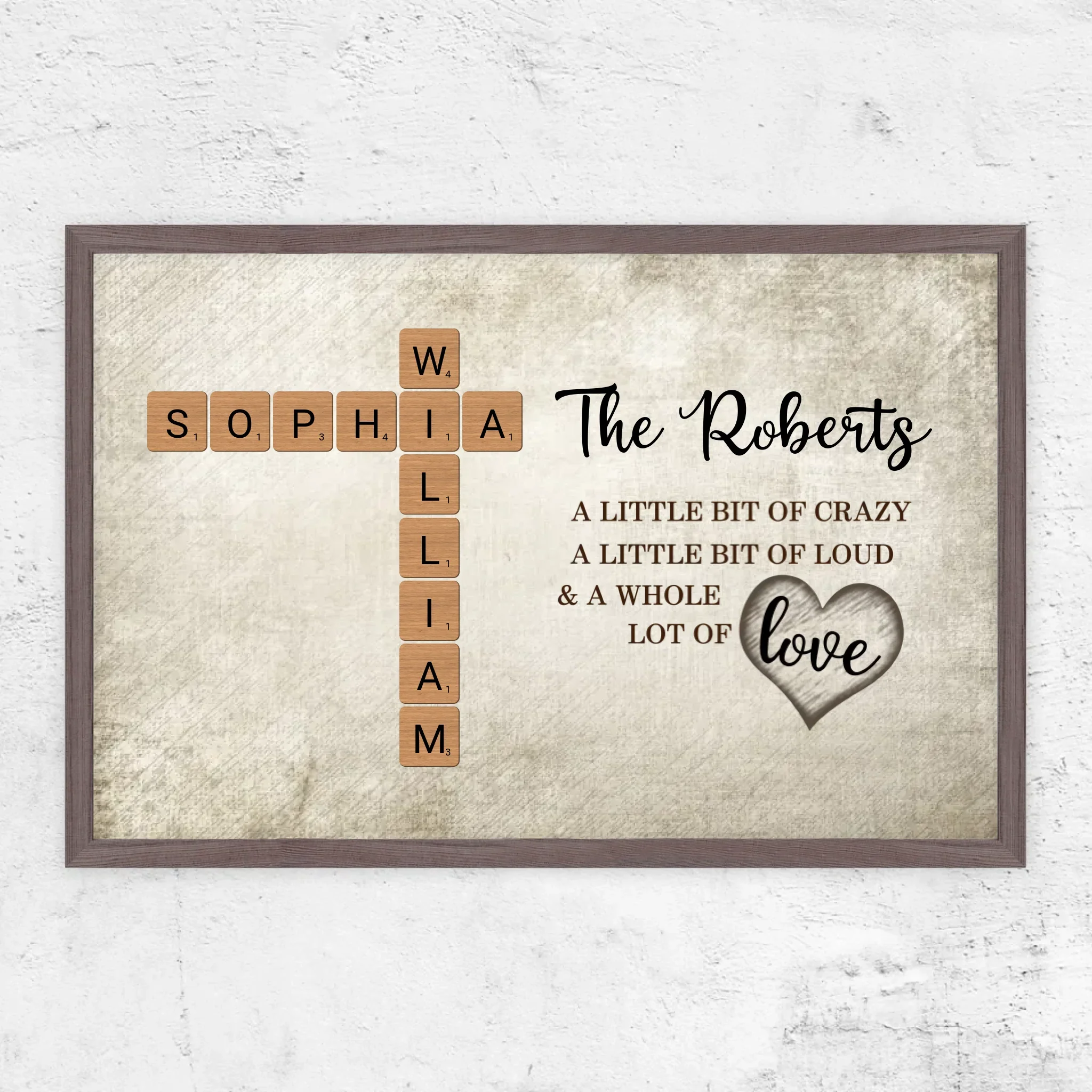 Personalized Poster "A little bit of crazy, a little bit of loud and a hole lot of love - Crossword Art" - Image 7