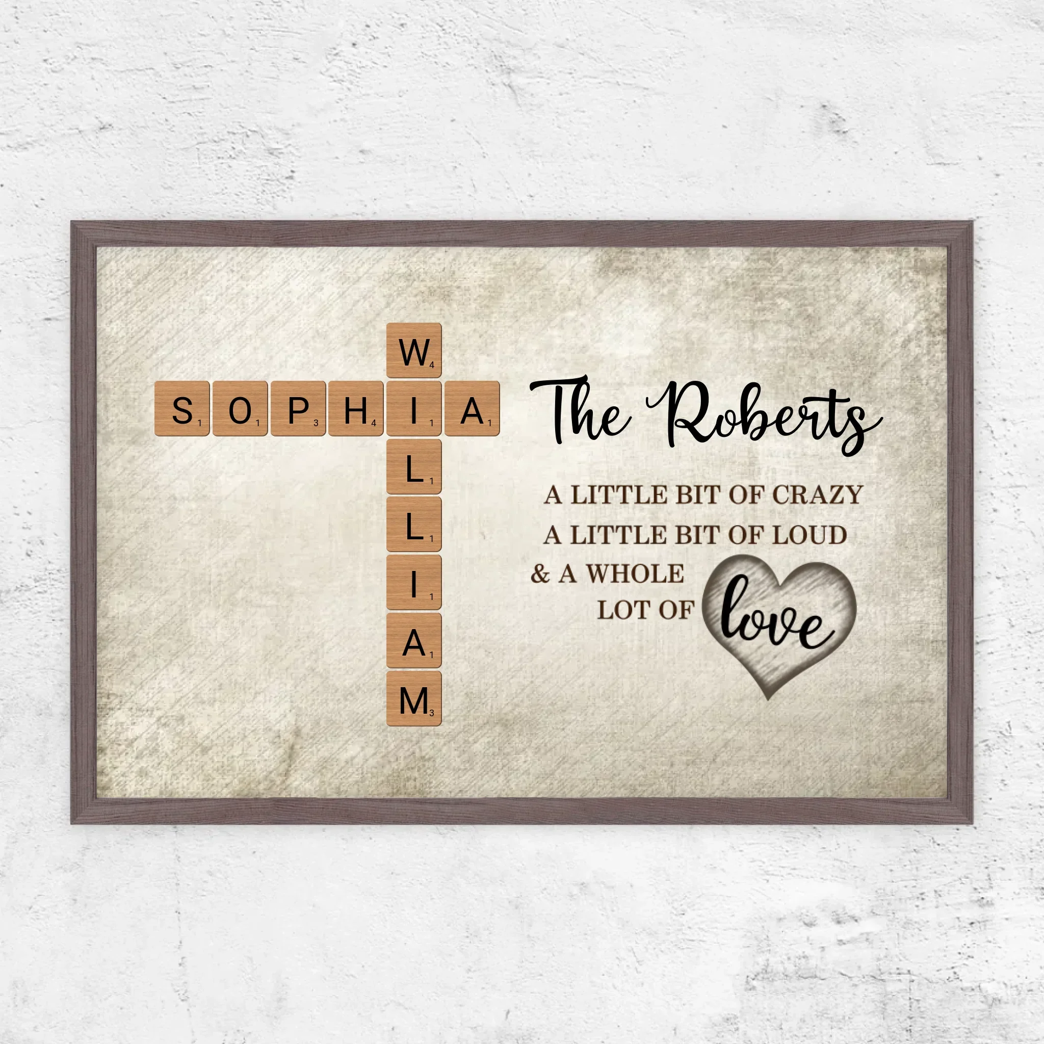 Personalized Poster "A little bit of crazy, a little bit of loud and a hole lot of love - Crossword Art" - Image 8