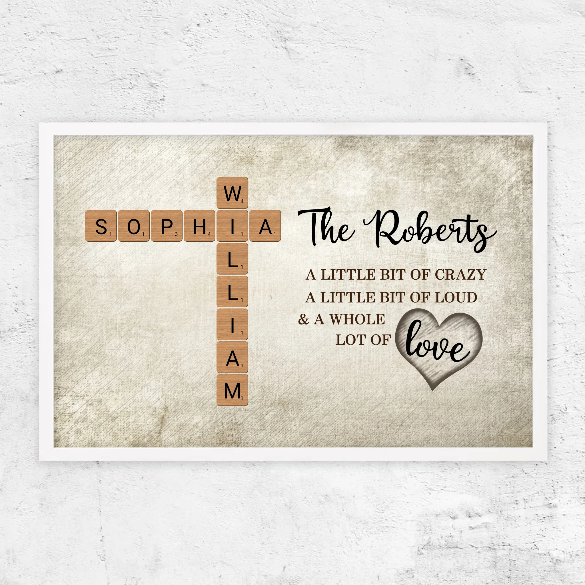 Personalized Poster "A little bit of crazy, a little bit of loud and a hole lot of love - Crossword Art" - Image 9