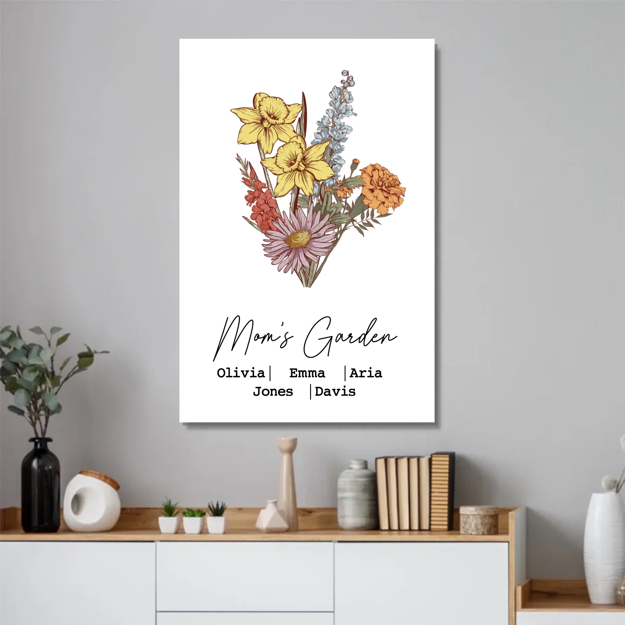 Personalized Poster "Bouquet of birth flowers" - Image 2