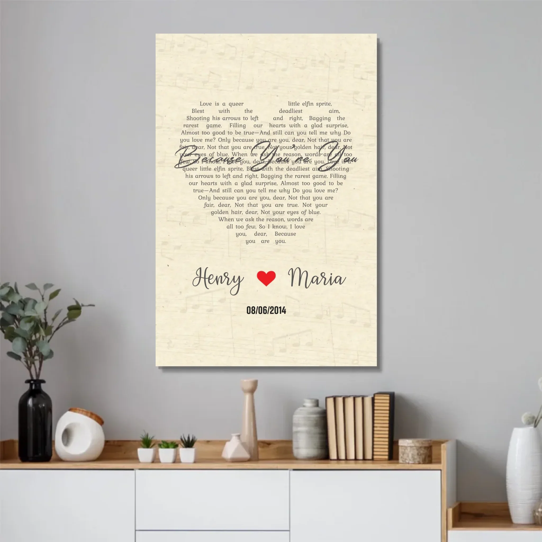 Personalized Poster – Custom Heart-Shaped Song-Vertical - Image 2