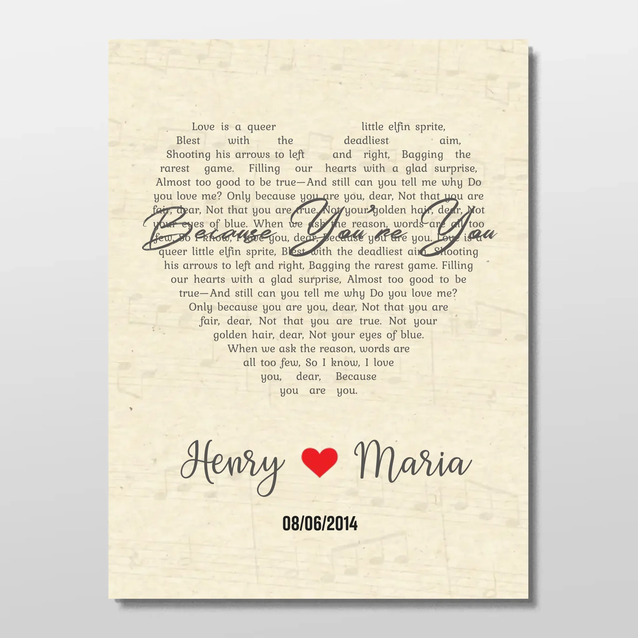 Personalized Poster – Custom Heart-Shaped Song-Vertical - Image 3