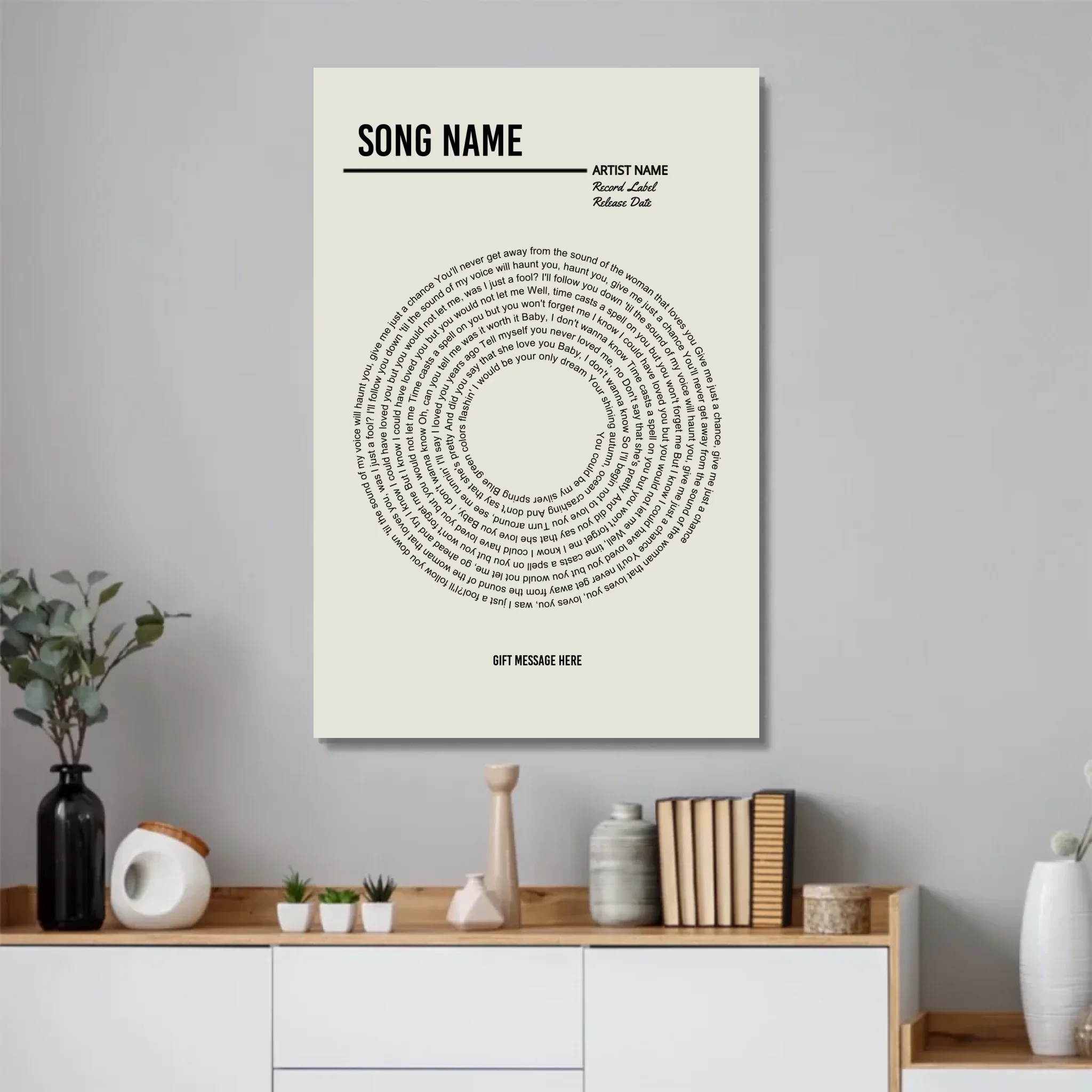 Personalized Poster – Custom Vinyl Lyrics Print - Image 2