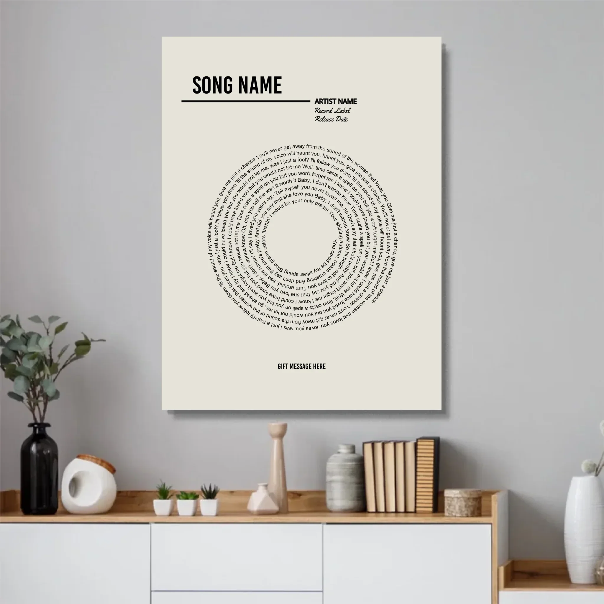 Personalized Poster – Custom Vinyl Lyrics Print - Image 4