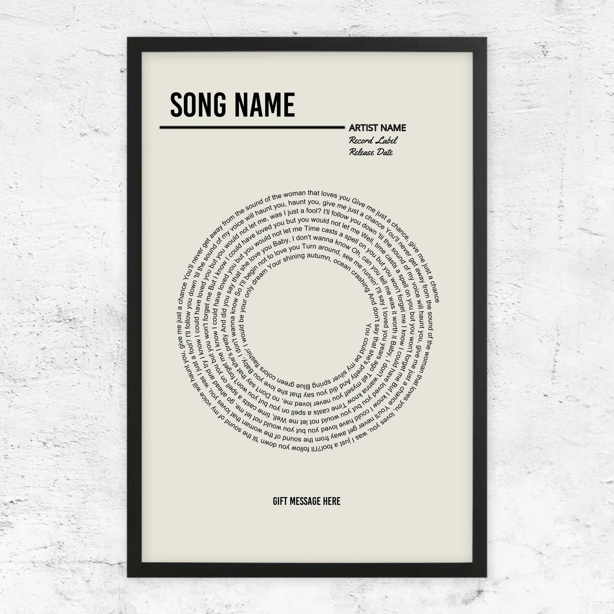Personalized Poster – Custom Vinyl Lyrics Print - Image 5