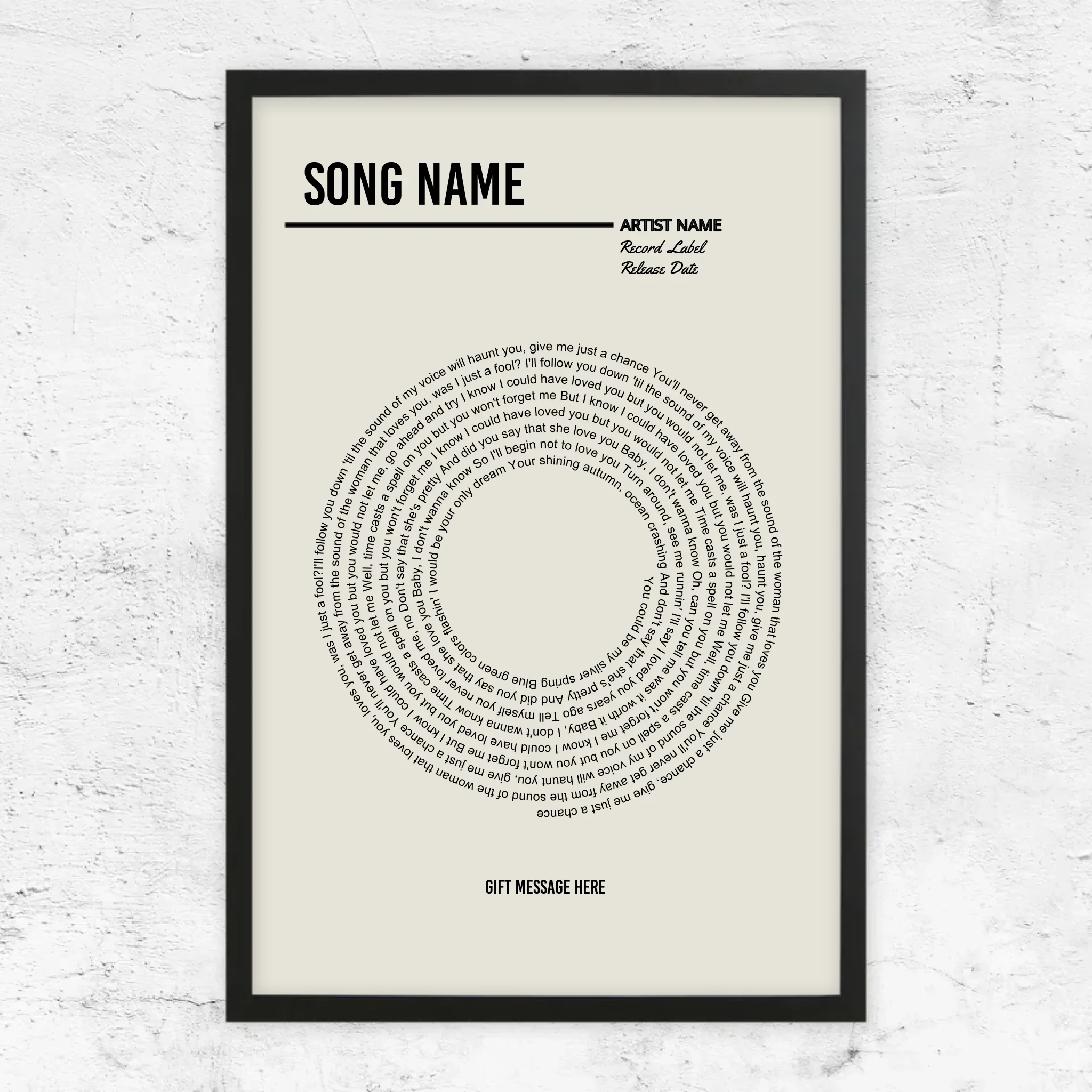 Personalized Poster – Custom Vinyl Lyrics Print - Image 6