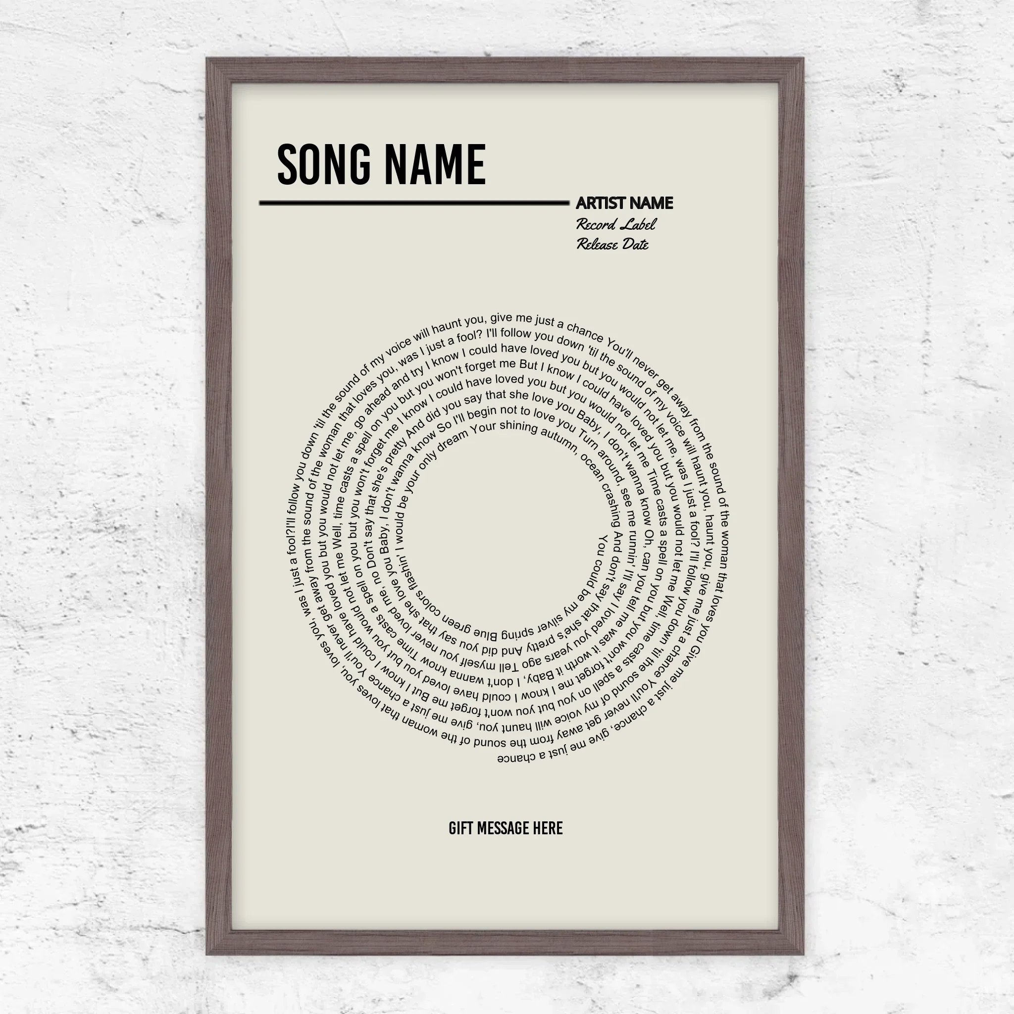 Personalized Poster – Custom Vinyl Lyrics Print - Image 7