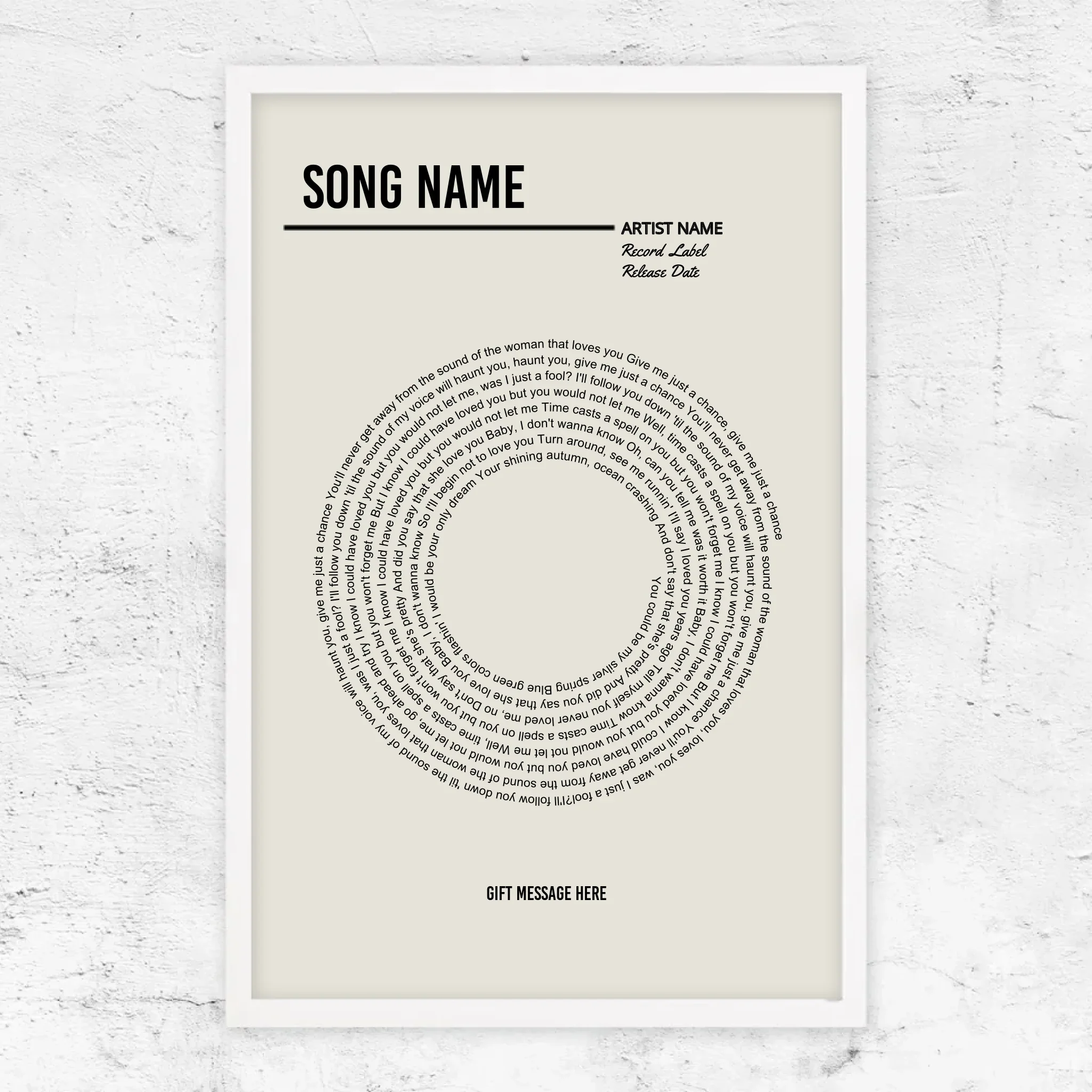 Personalized Poster – Custom Vinyl Lyrics Print - Image 9