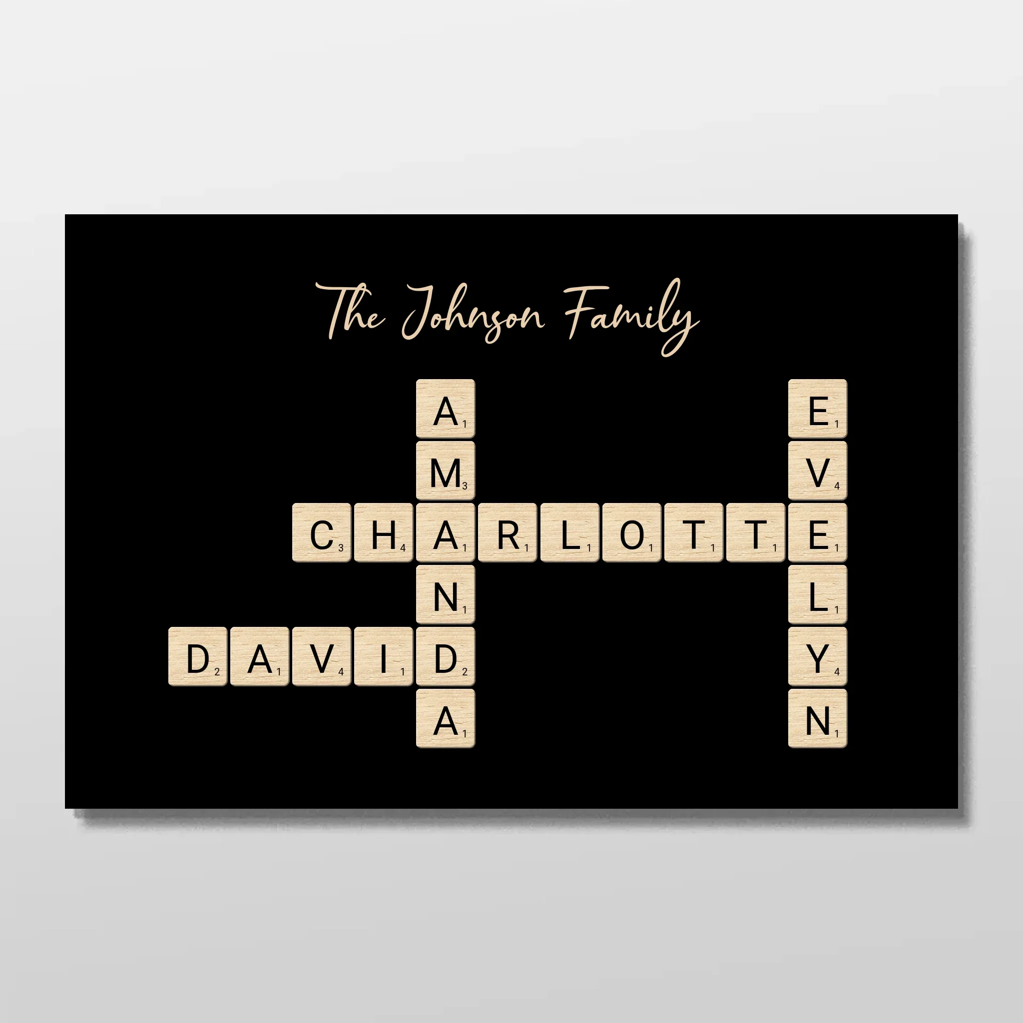 Personalized Poster “Family crossword puzzle - Horizontal”