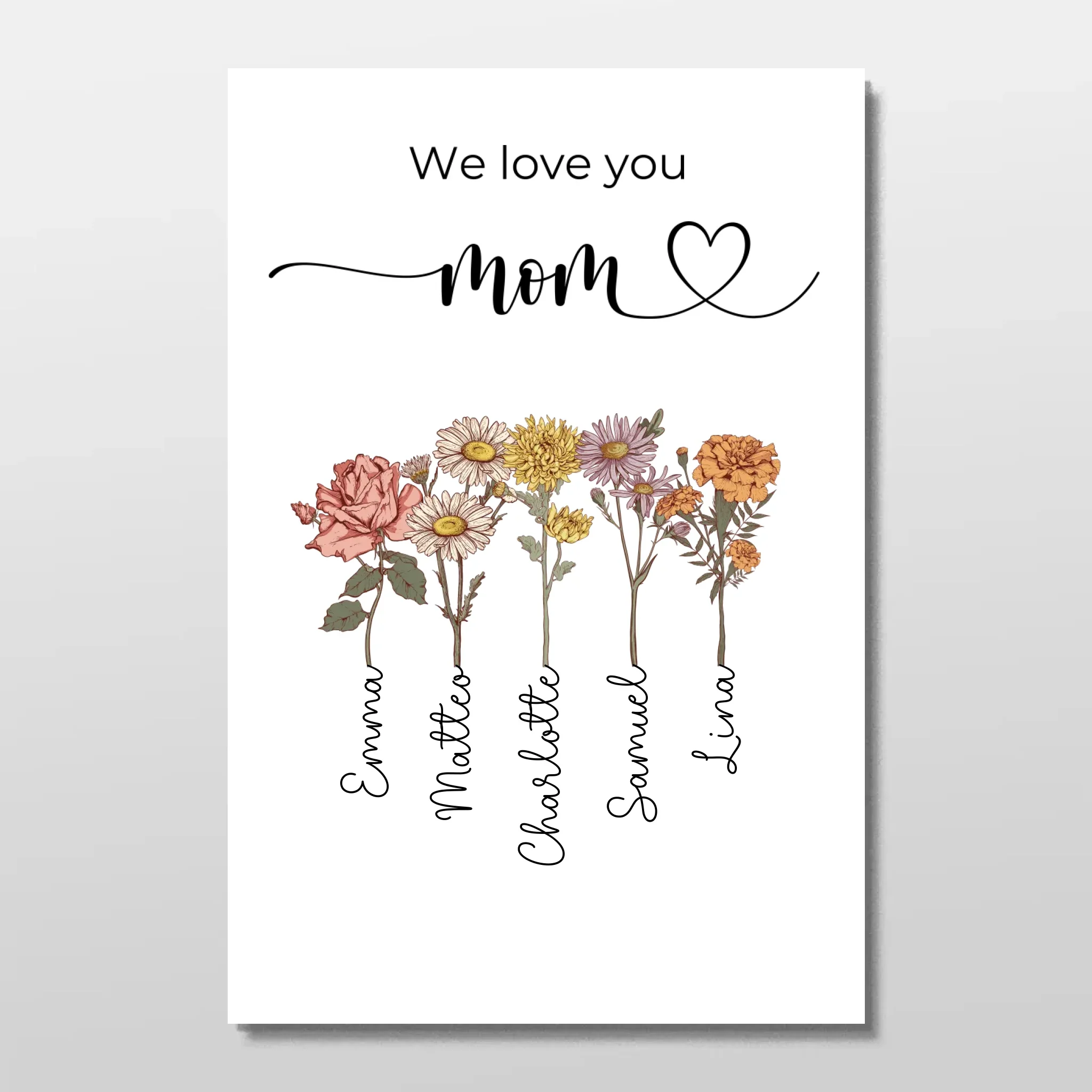 Personalized Poster "Flowers For Mom - We love you"