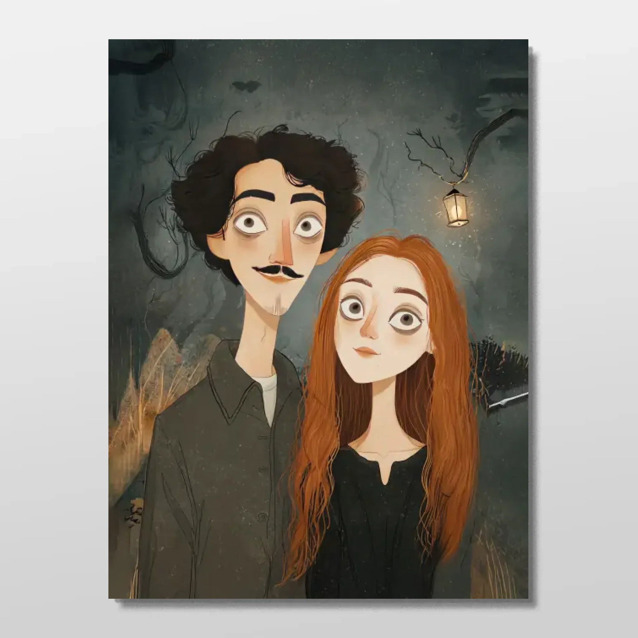 Personalized Poster – Gothic Couple Portrait - Image 3