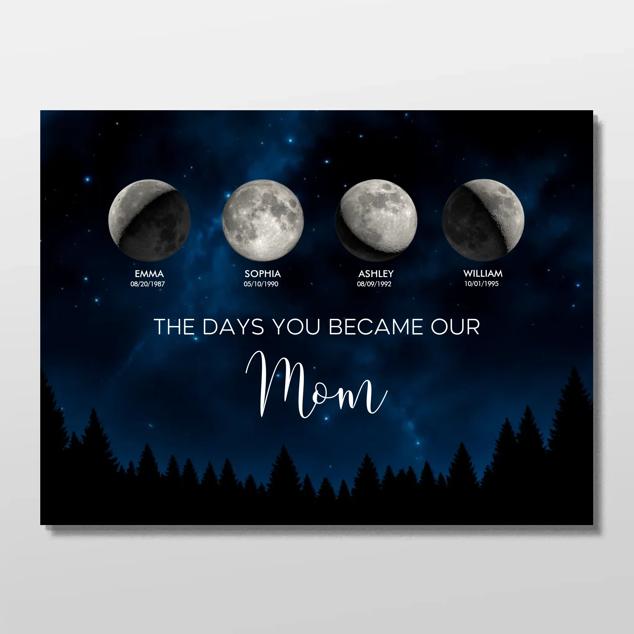 Personalized Poster – Moon Phase - The Days You Became Our Mom - Image 3