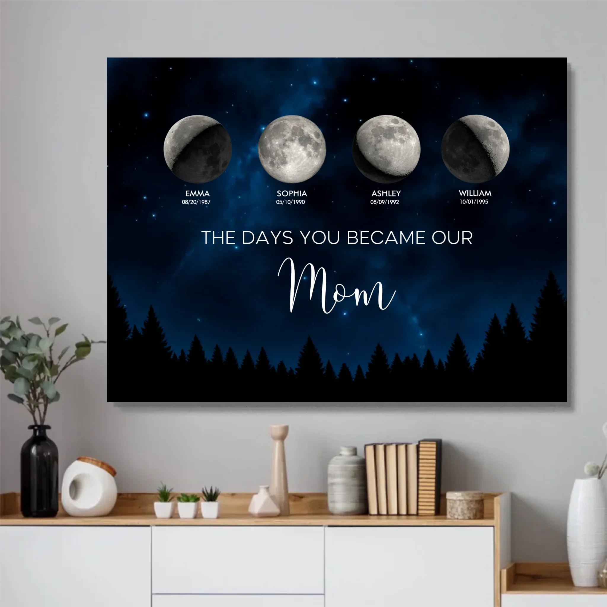 Personalized Poster – Moon Phase - The Days You Became Our Mom - Image 4