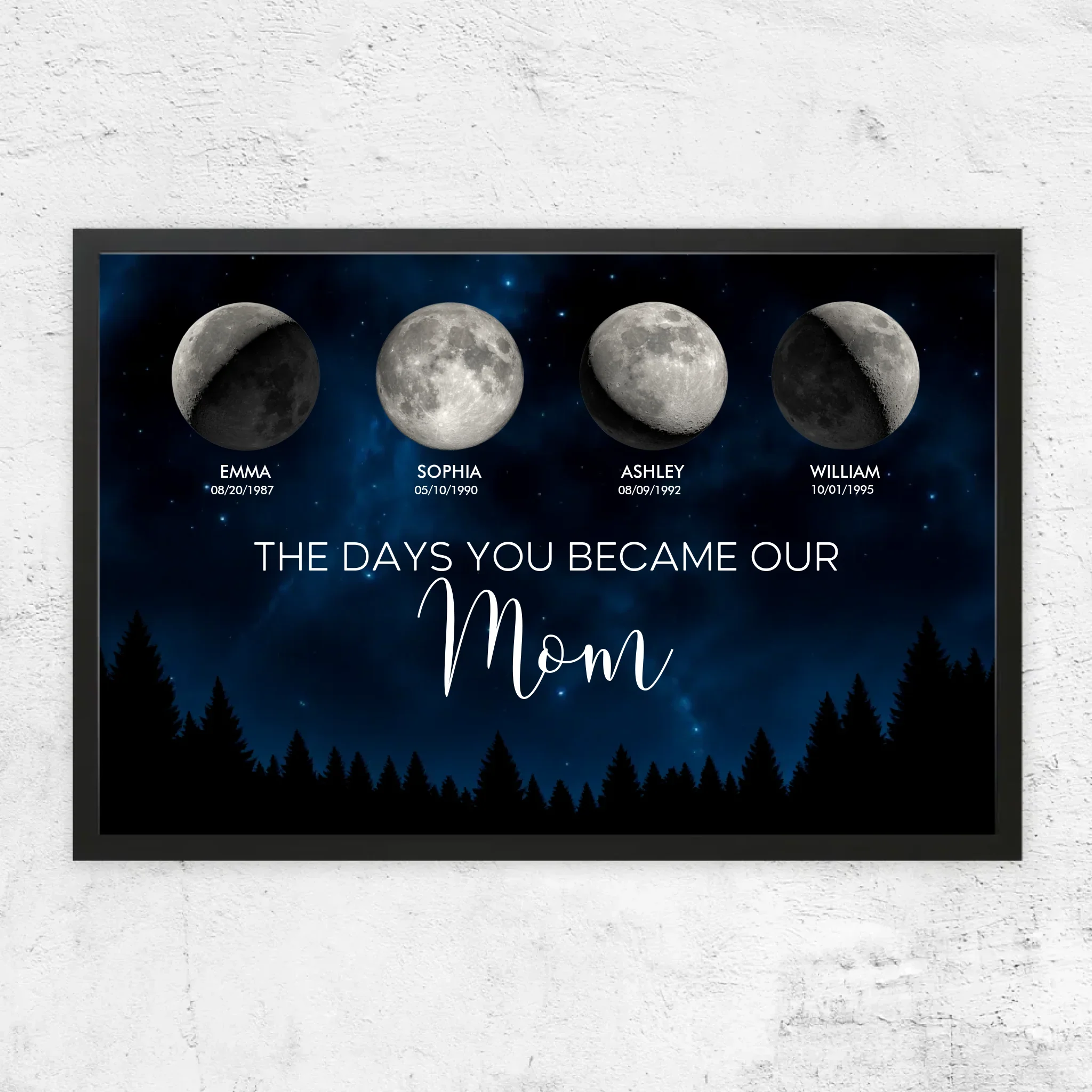 Personalized Poster – Moon Phase - The Days You Became Our Mom - Image 5