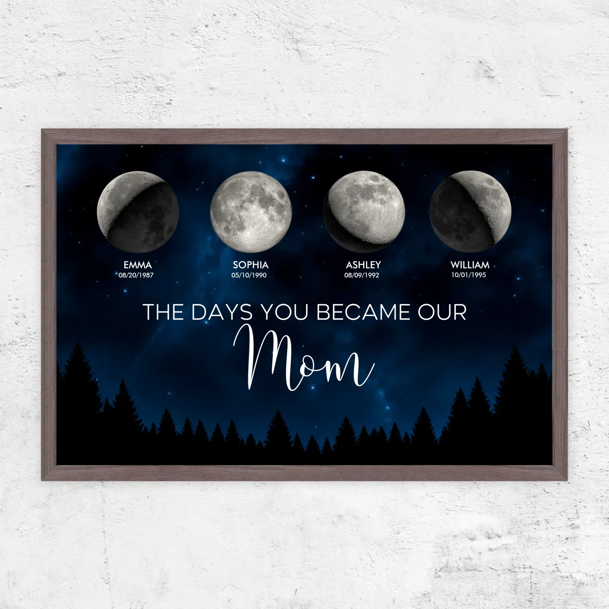 Personalized Poster – Moon Phase - The Days You Became Our Mom - Image 8