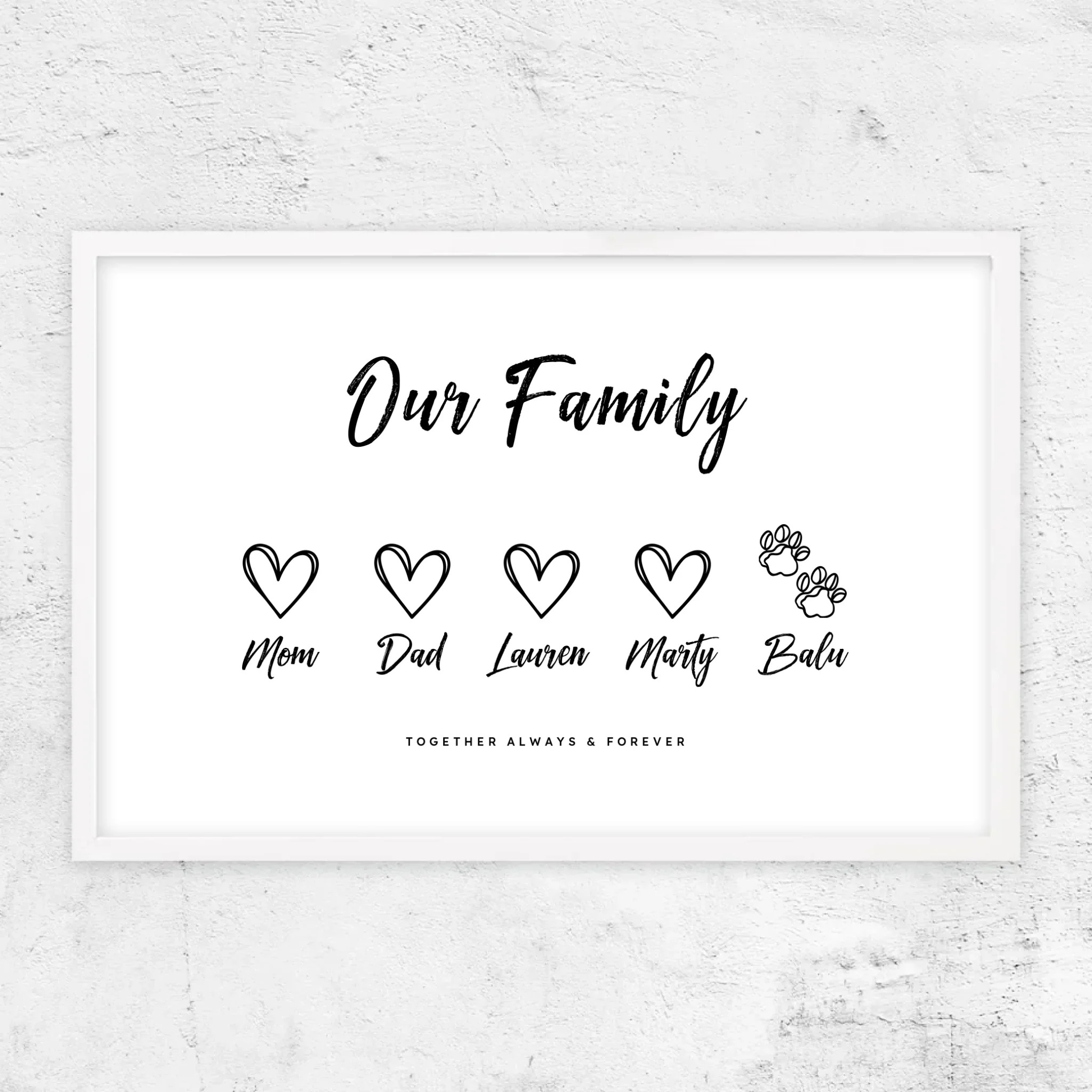 Personalized Poster – Our Family With A Love Heart - Image 10